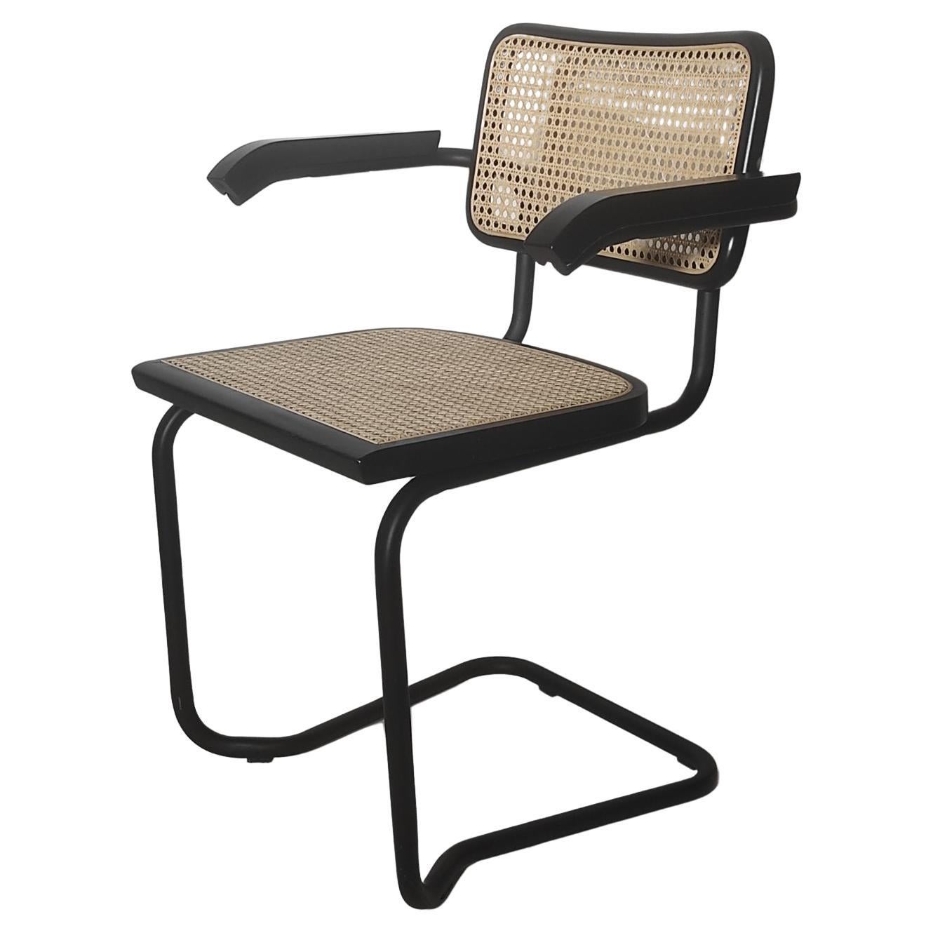 Black Cesca Chair After Marcel Breuer Italy 1980s For Sale