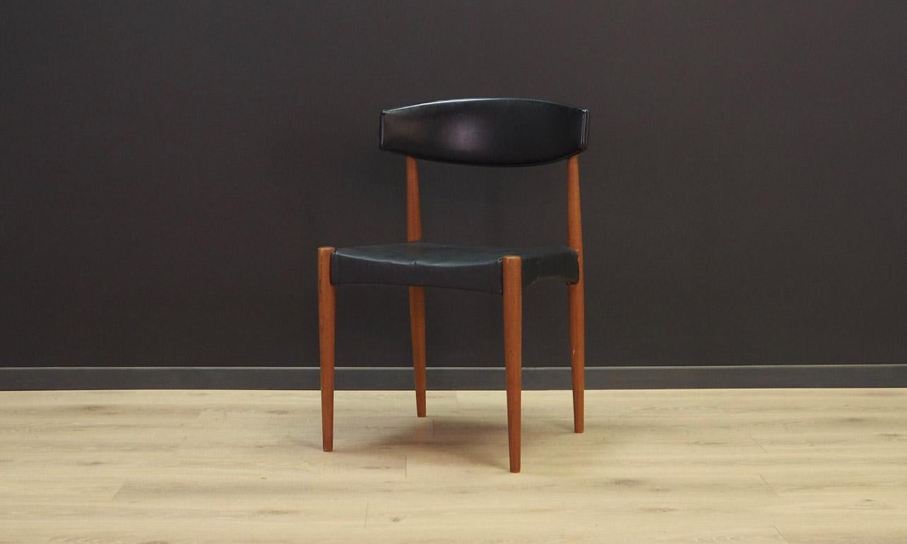 Mid-Century Modern Black Chair Danish Design Vintage Classic 1970s Leather