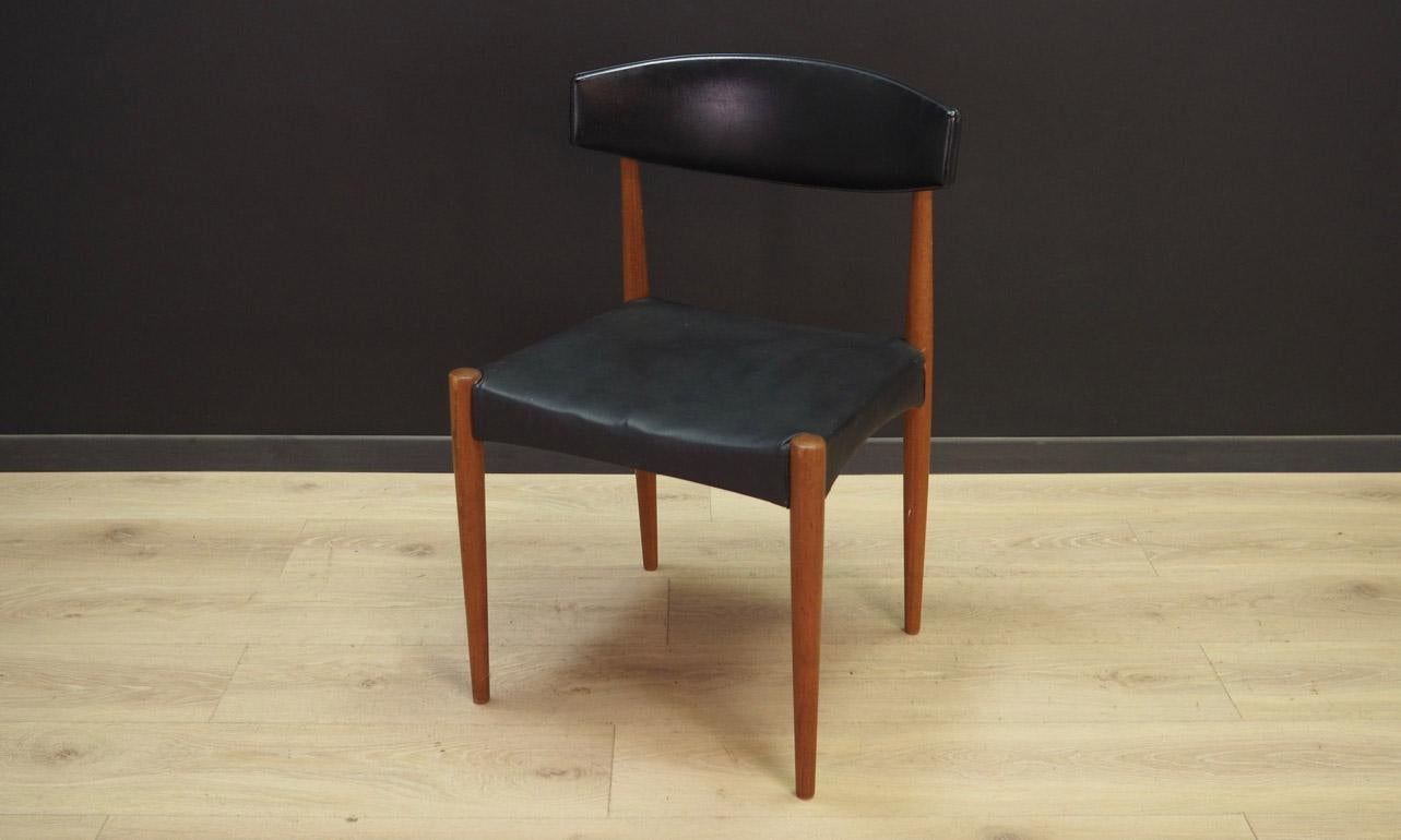 Woodwork Black Chair Danish Design Vintage Classic 1970s Leather