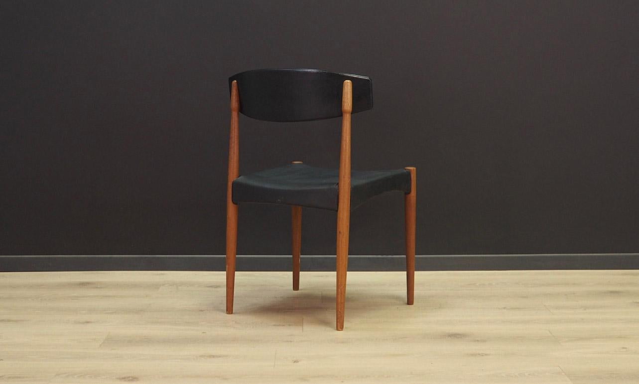 20th Century Black Chair Danish Design Vintage Classic 1970s Leather