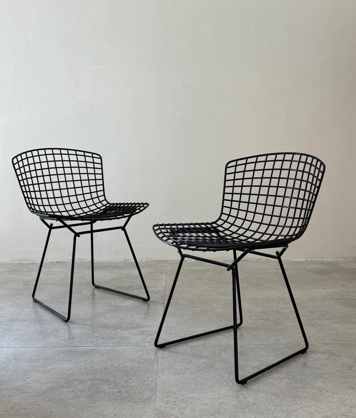 Acciaio Sedia nera Mod. 420 di Harry Bertoia per Knoll, 1953 USA in vendita