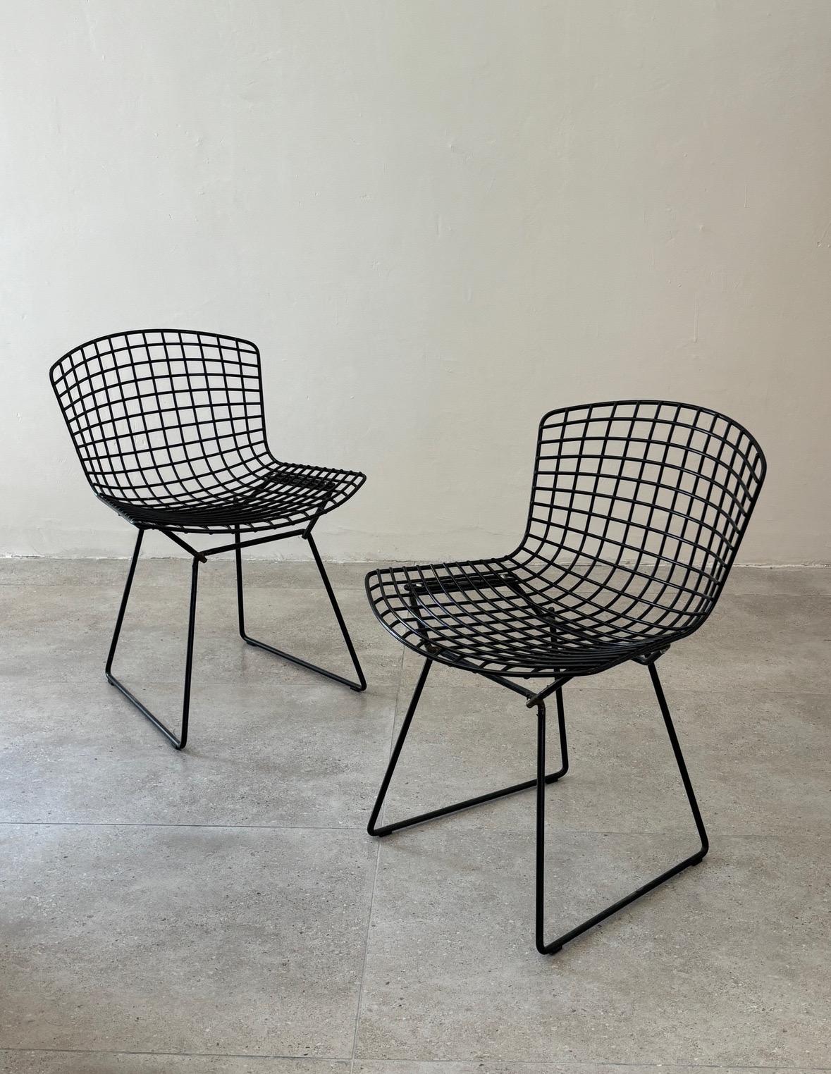 Acciaio Sedia nera Mod. 420 di Harry Bertoia per Knoll, 1953 USA in vendita