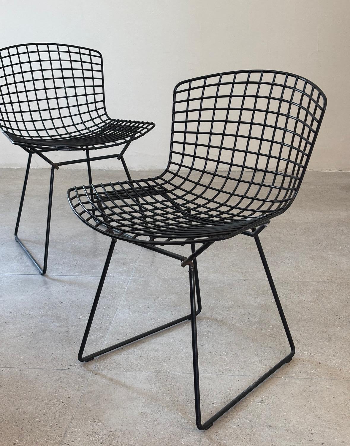 Sedia nera Mod. 420 di Harry Bertoia per Knoll, 1953 USA in vendita 1