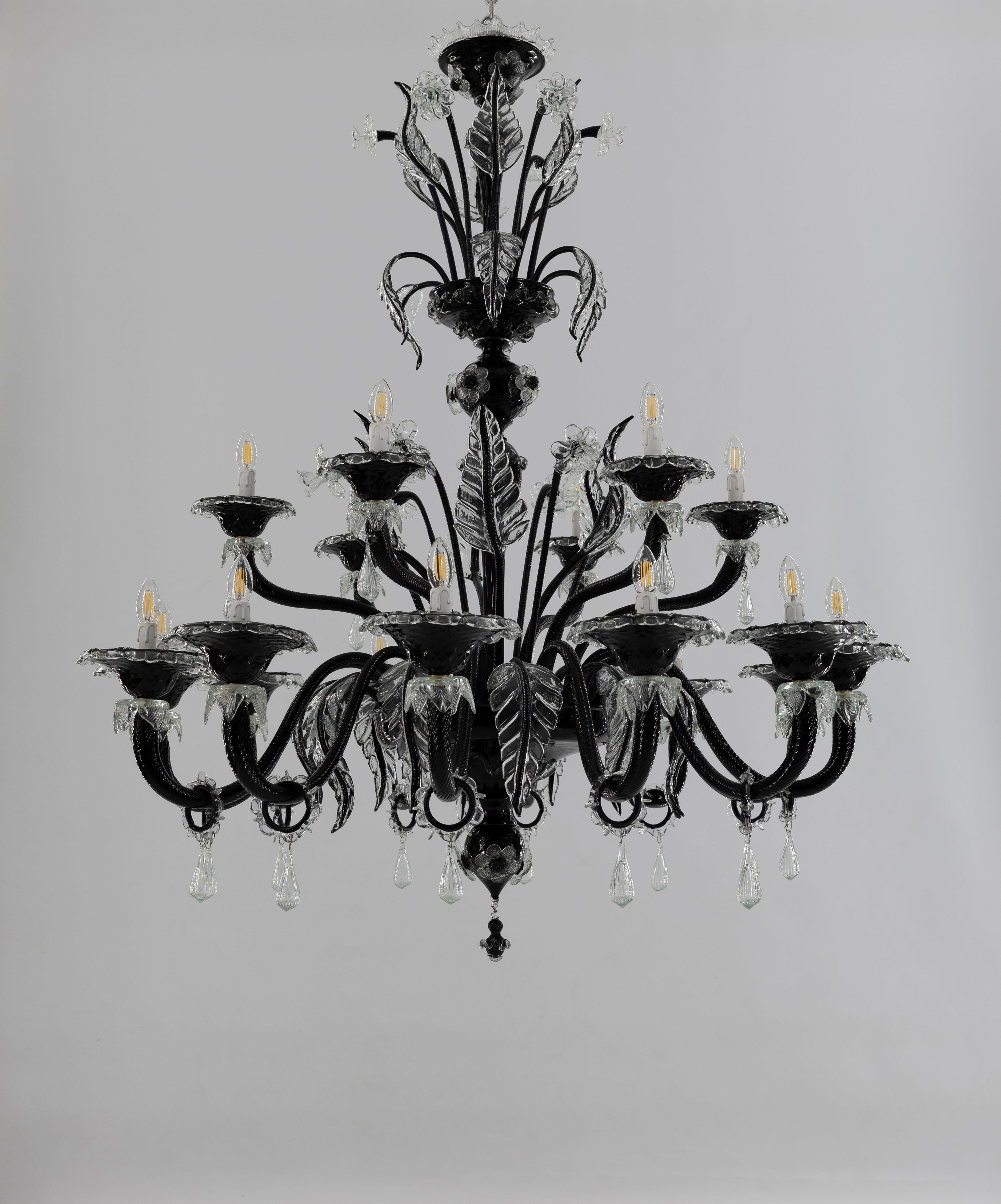 black murano glass chandelier