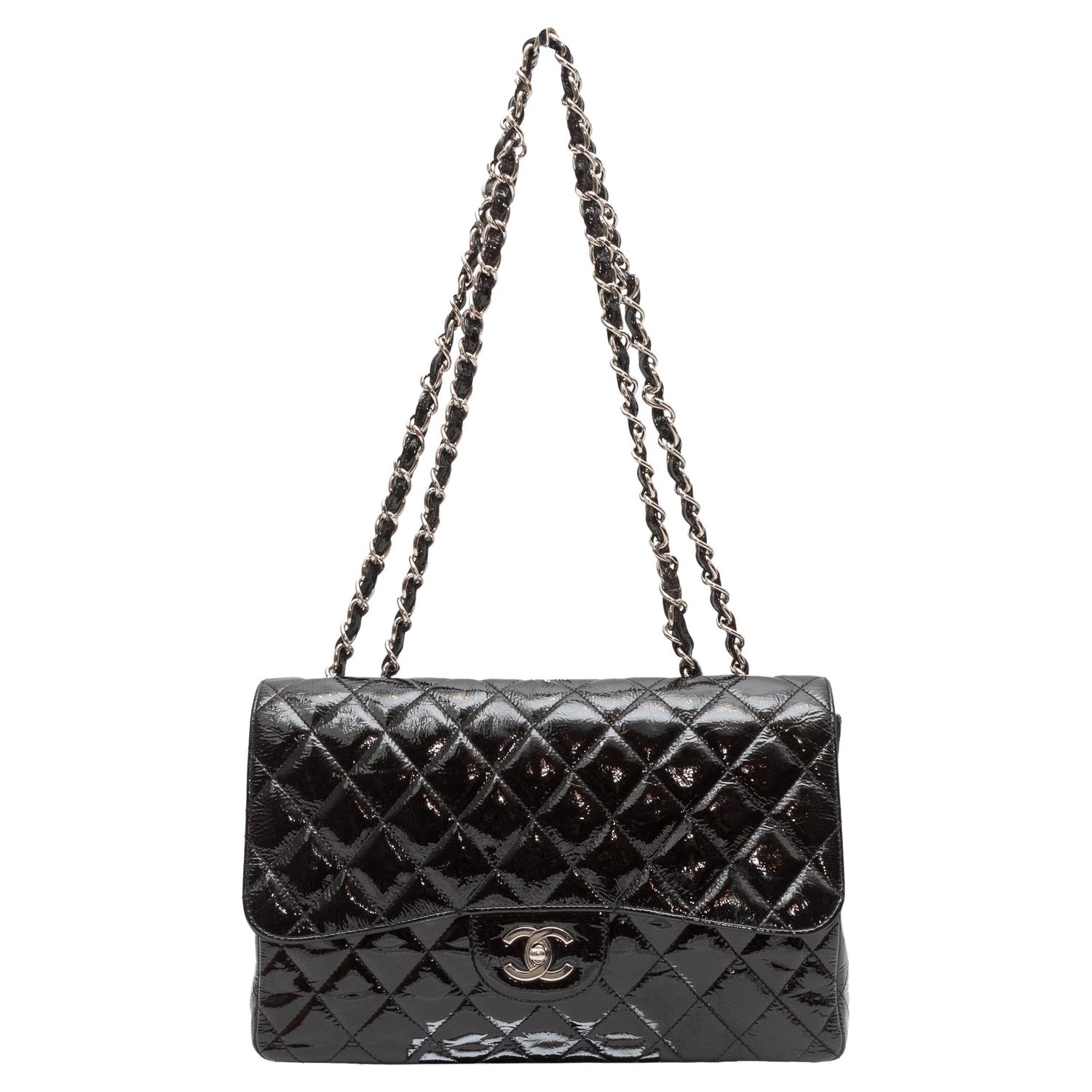 Black Chanel 2002-2003 Jumbo Classic Caviar Single Flap Bag For