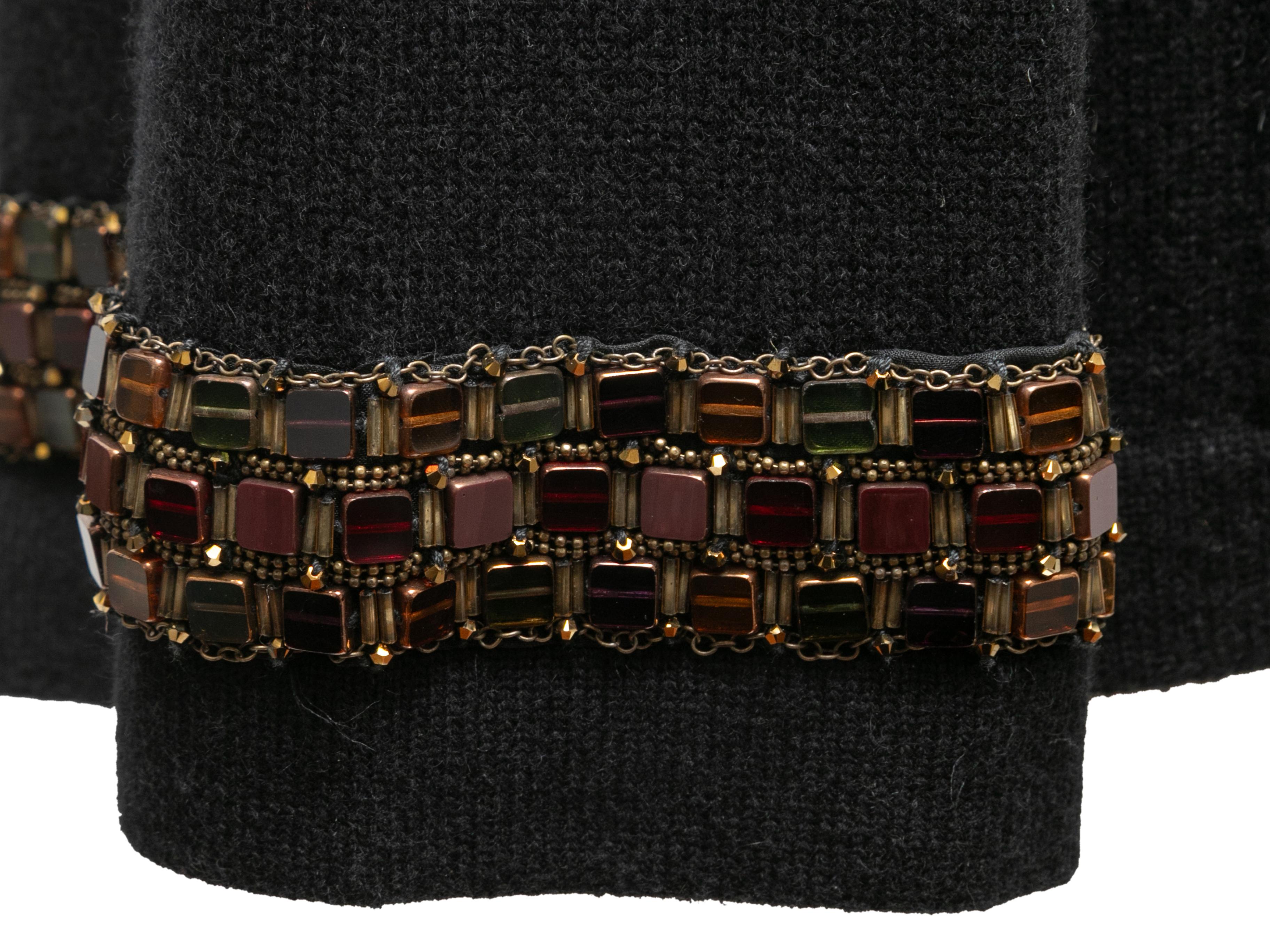 Black Chanel 2011 Embellished Cashmere Cardigan Size FR 50 For Sale 1