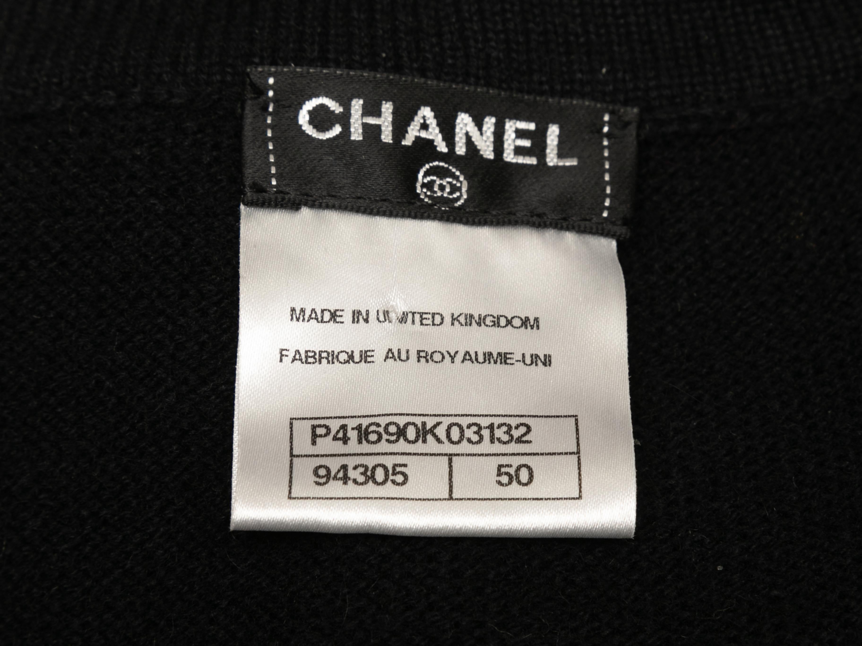 Black Chanel 2011 Embellished Cashmere Cardigan Size FR 50 For Sale 3