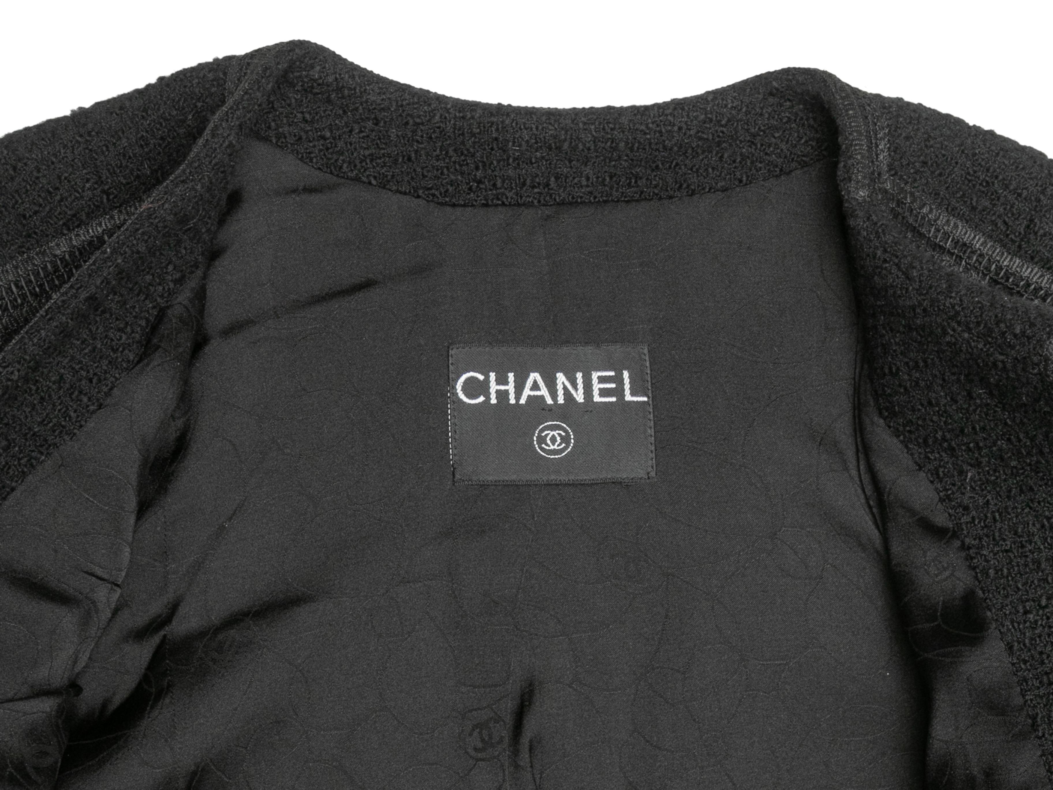 Veste asymétrique Chanel noire bouclée taille US S 2