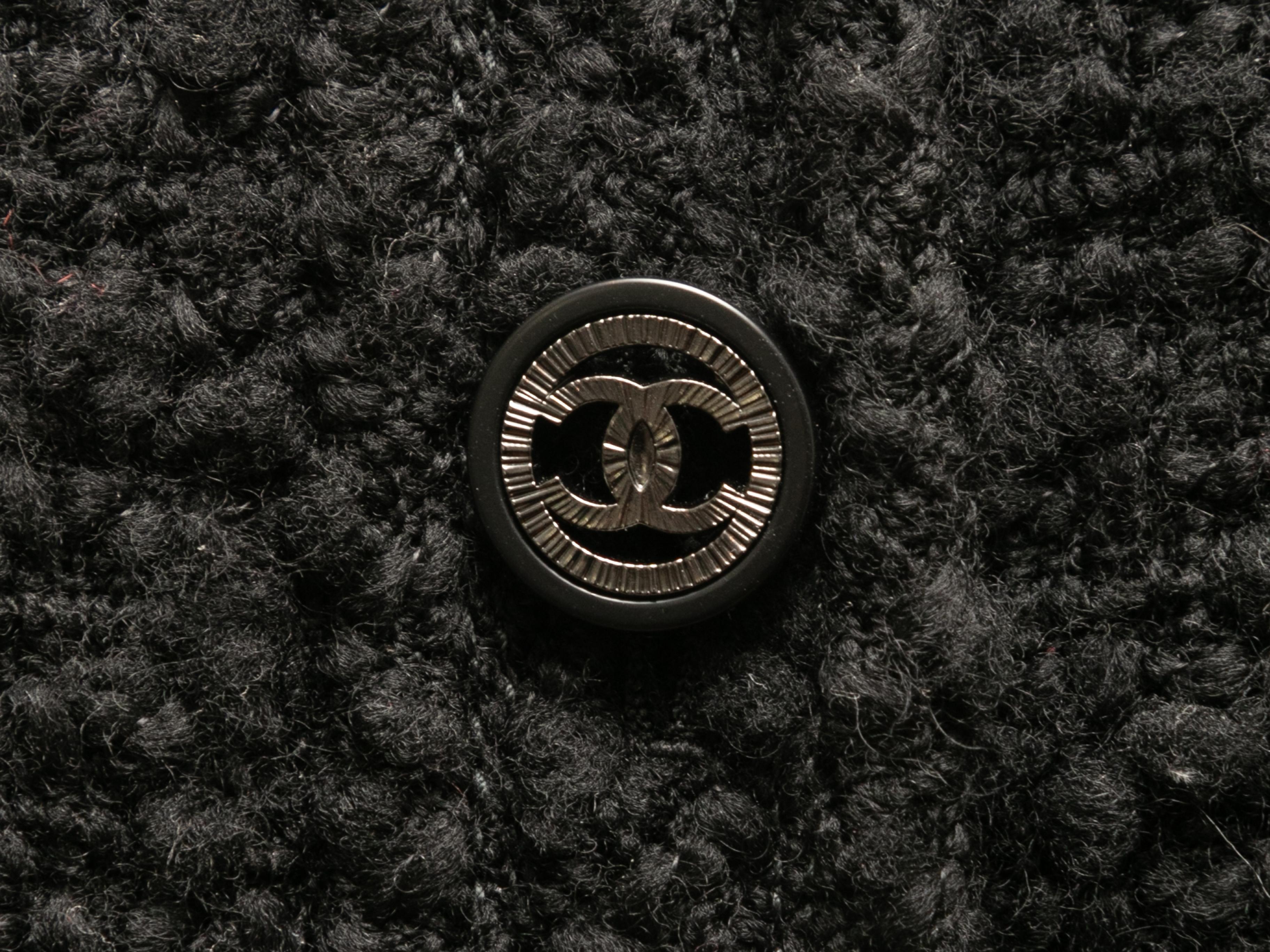 Black Chanel Boucle Wool Coat Size FR 50 For Sale 1