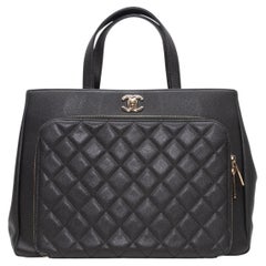 Black Chanel Business Affinity Tote Bag