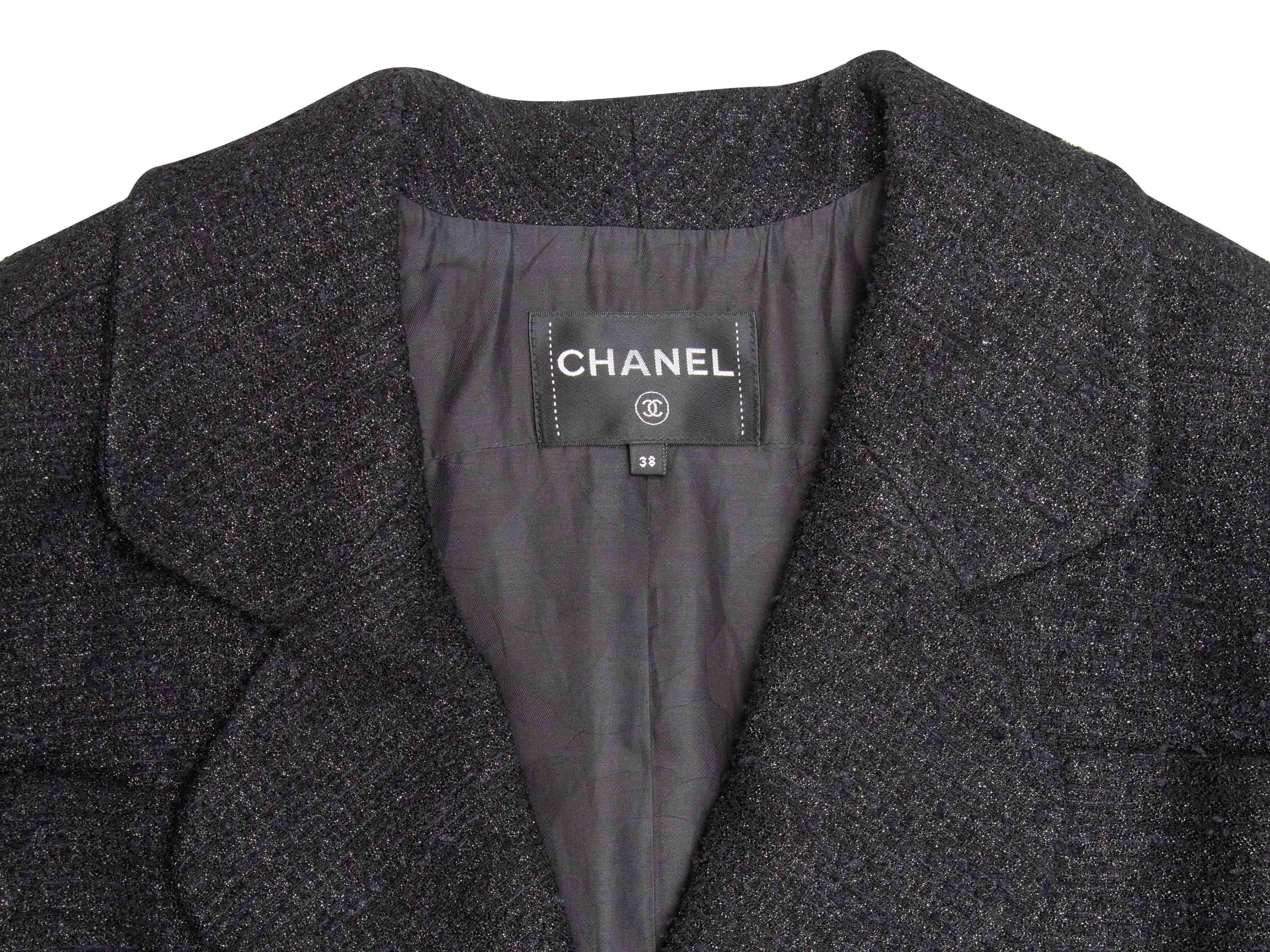 Giacca Chanel Button-Up nera taglia FR 38 in vendita 3