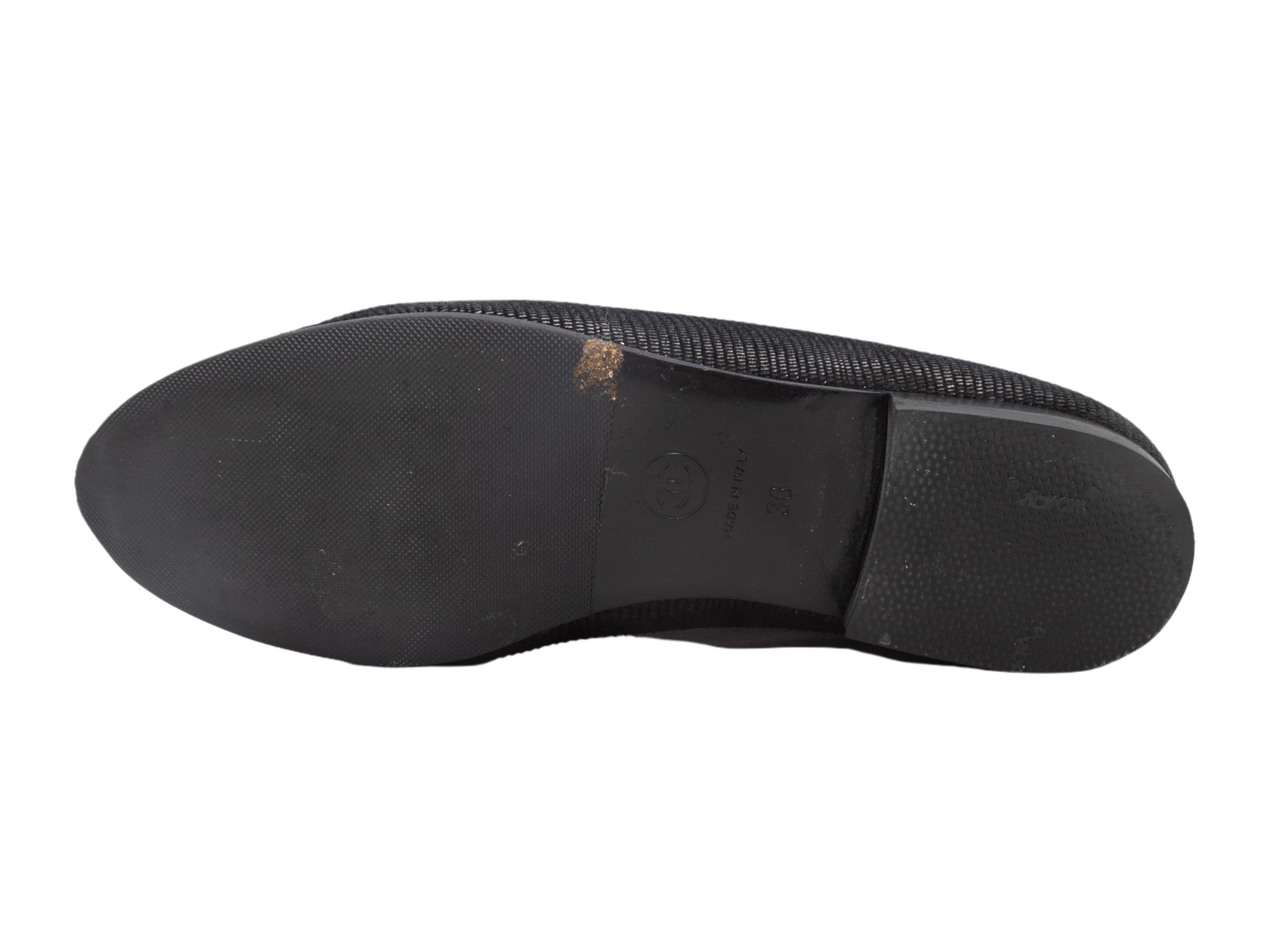 Chanel - Chaussures de ballet noires à bout ouvert, taille 36 Pour femmes en vente