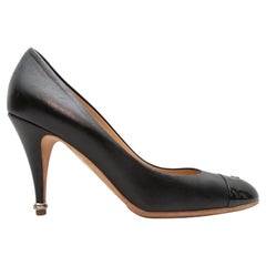 Schwarze Chanel Cap-Toe CC Pumps mit Zehenkappe Größe 41,5