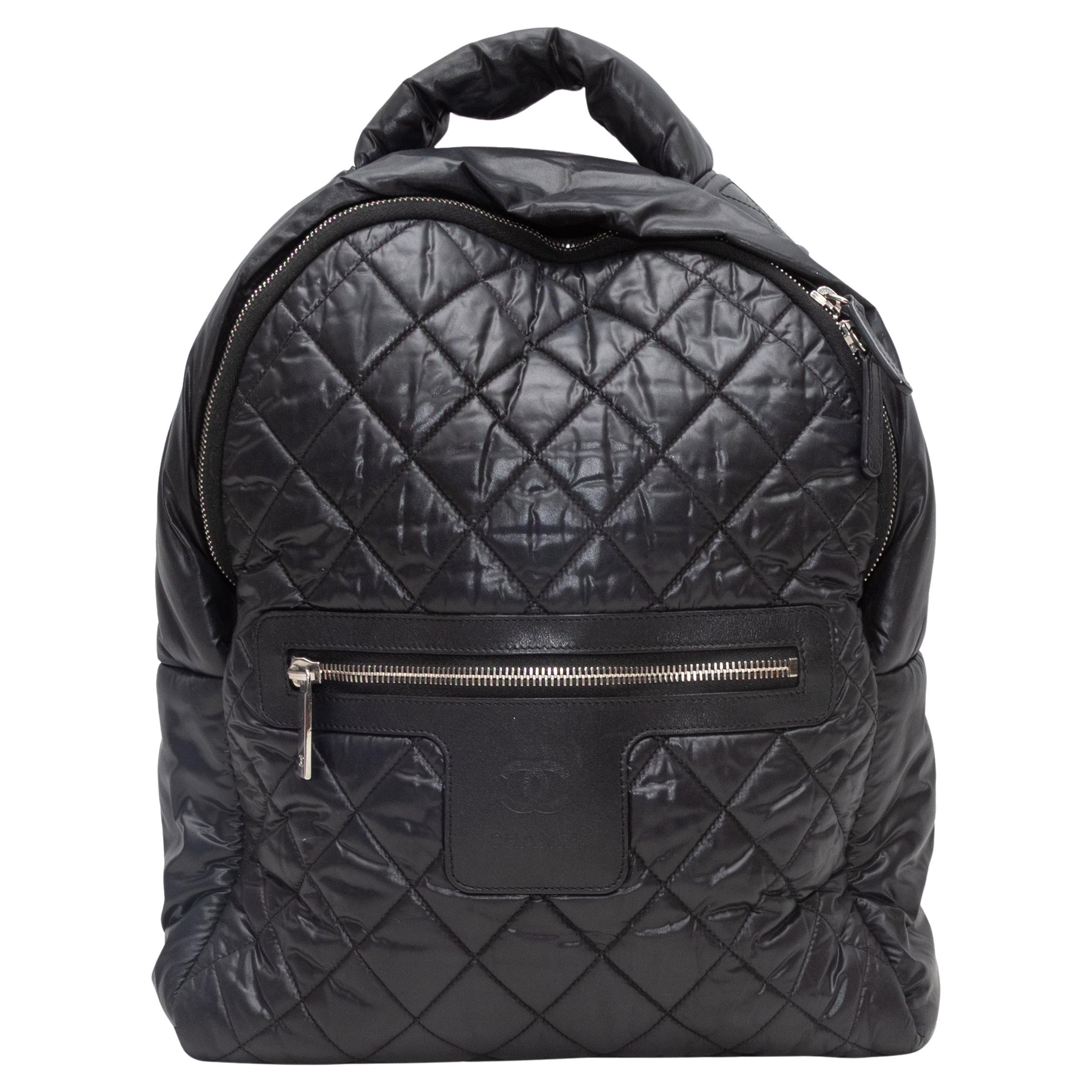 Black Chanel Coco Cocoon Quilted Backpack