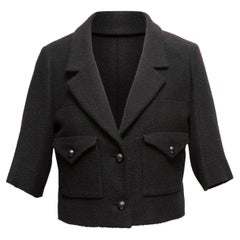 Giacca nera Chanel in bouclè