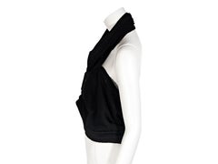 Black Chanel Cropped Halter Top