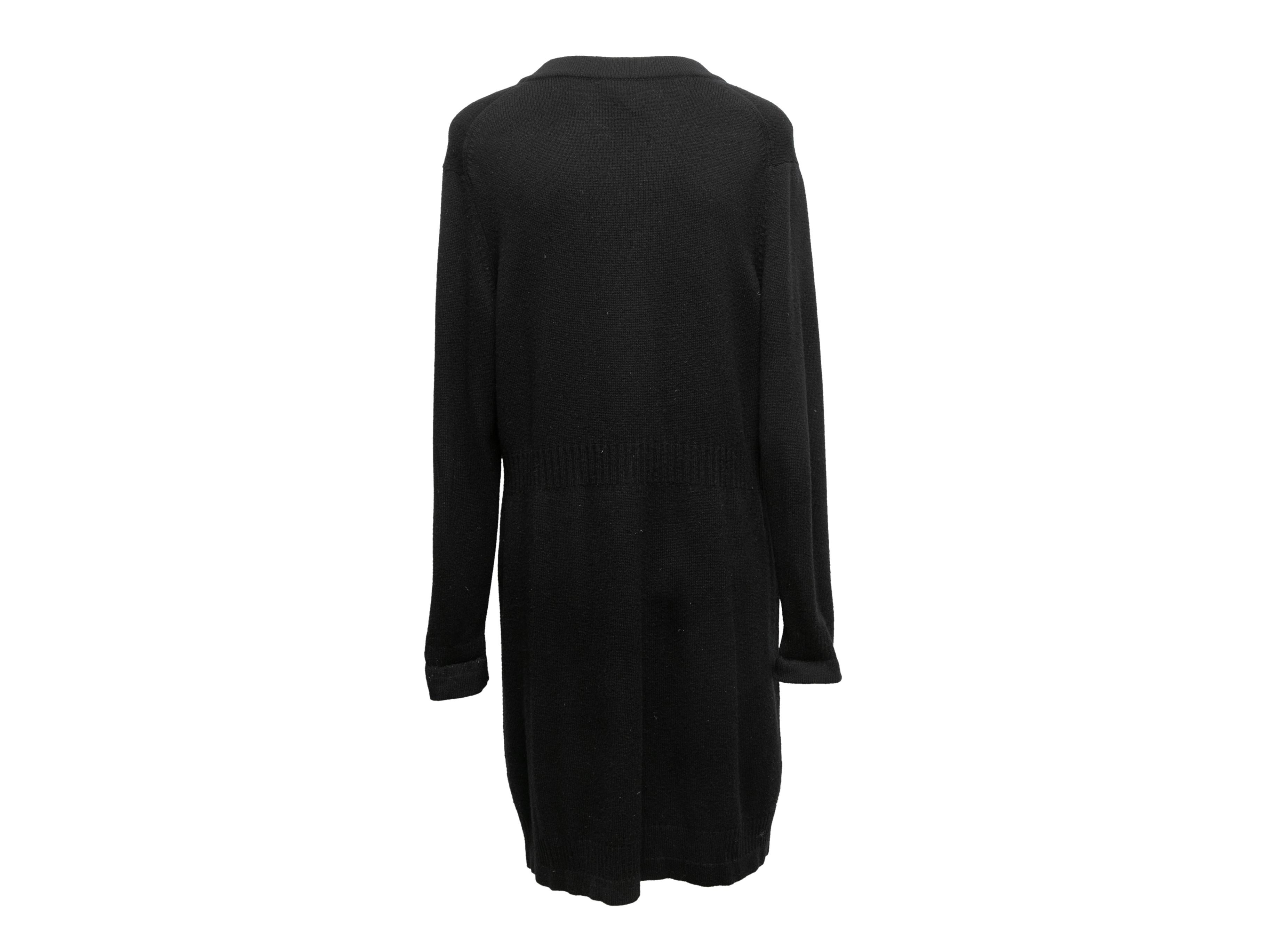 Black Chanel Fall/Winter 2007 Longline Cashmere Cardigan Size FR 48 1