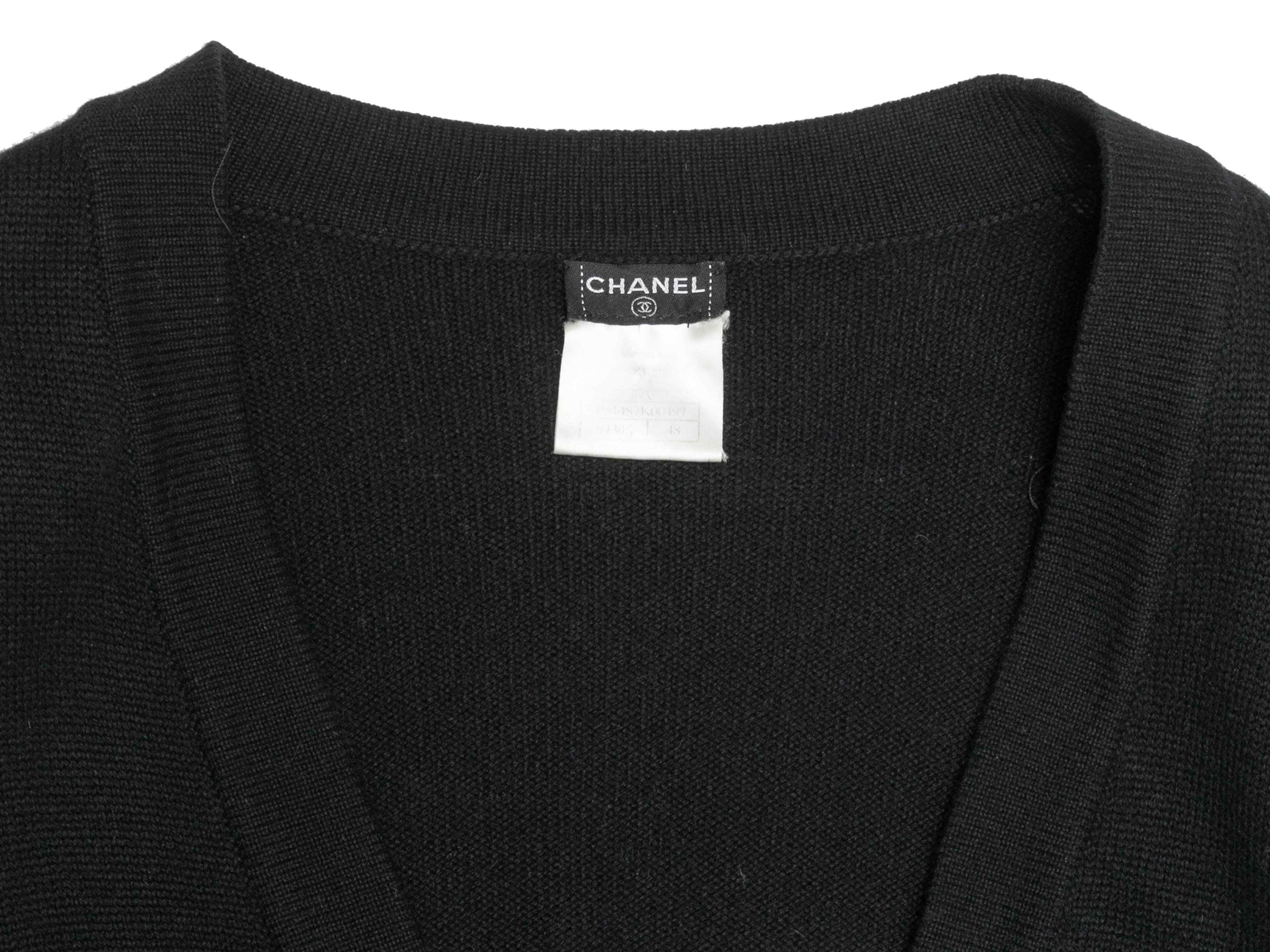 Black Chanel Fall/Winter 2007 Longline Cashmere Cardigan Size FR 48 2