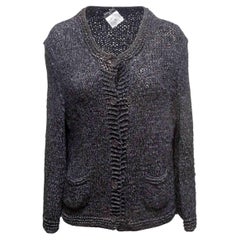 Black Chanel Fall/Winter 2008 Knit Silk Jacket Size FR 46
