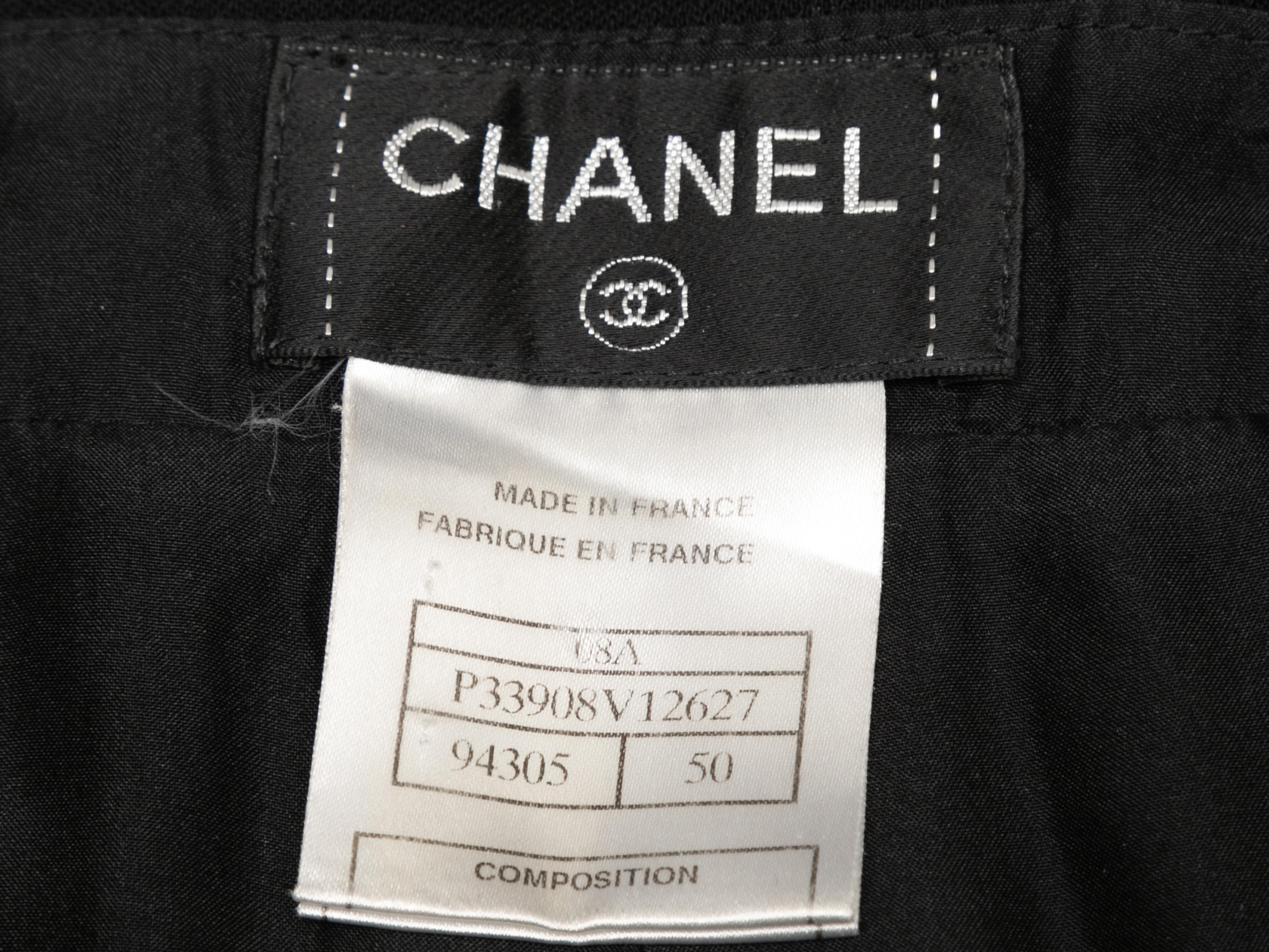 Black Chanel Fall/Winter 2008 Wool Trousers Size FR 50 For Sale 1