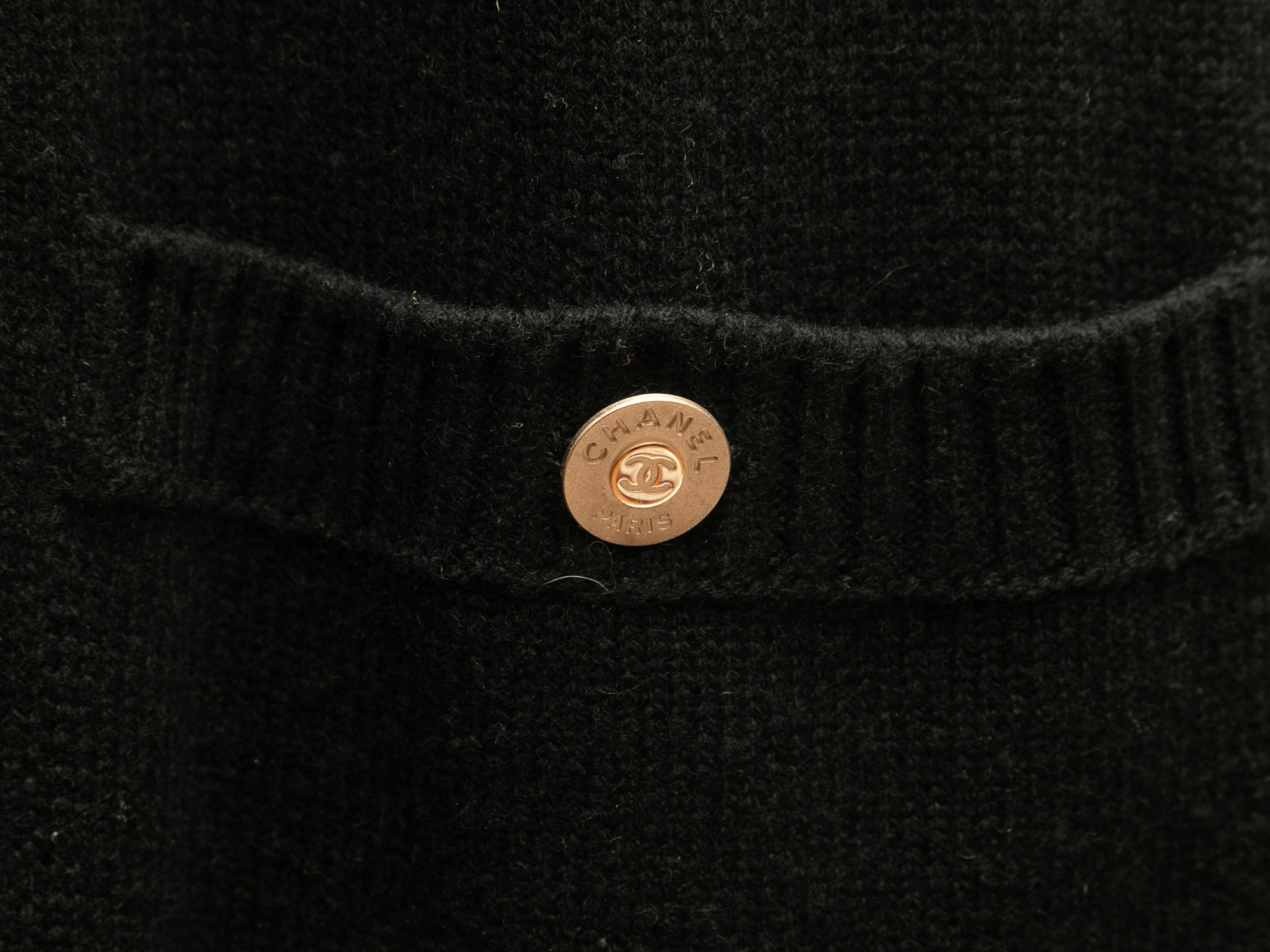  Robe en cachemire à manches courtes noire Chanel Automne/Hiver 2009 Taille FR 50 Pour femmes 
