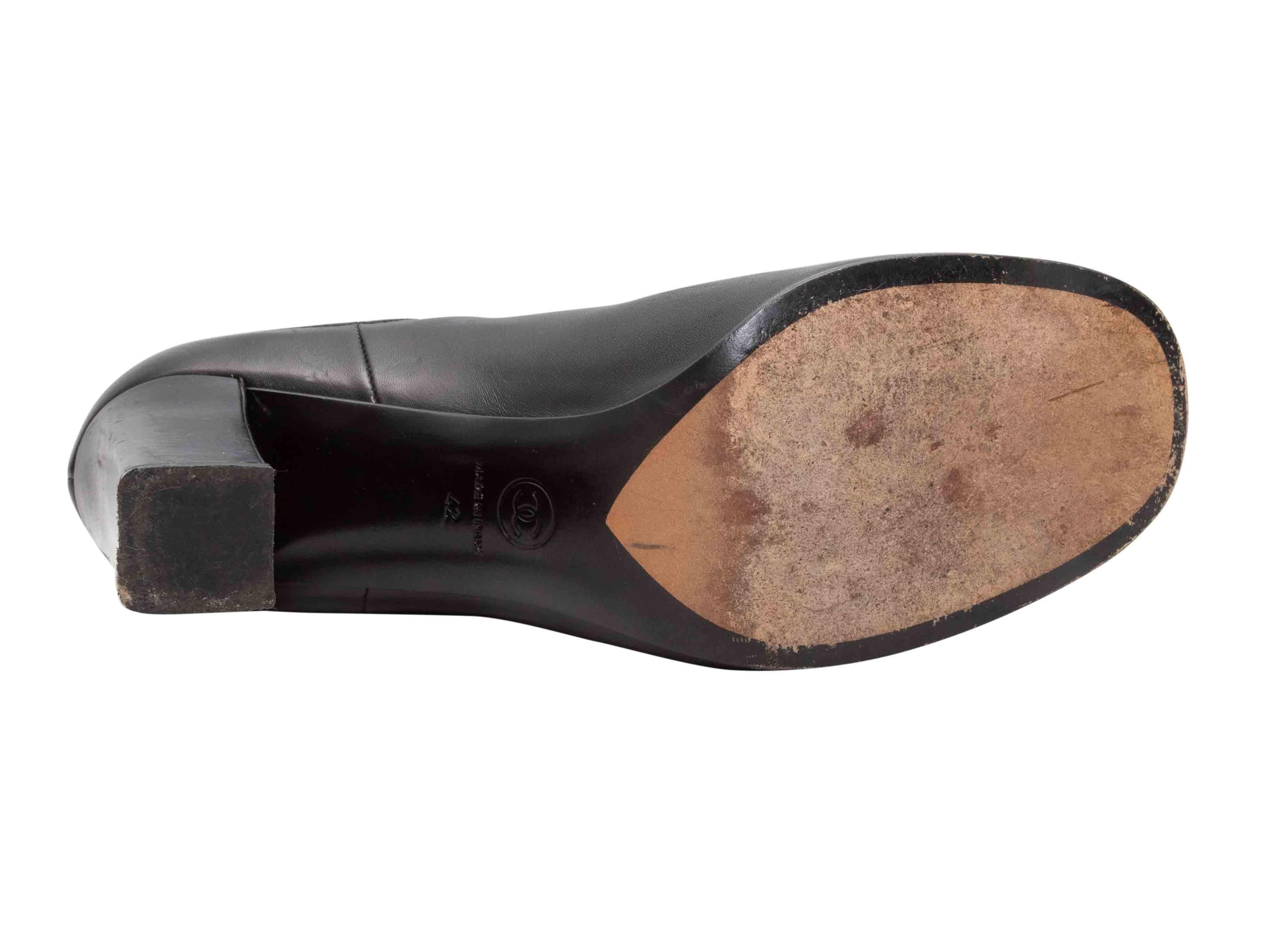 Bottines en cuir à talons noires de Chanel Taille 42 Pour femmes en vente