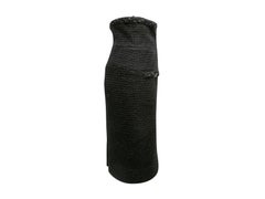 Black Chanel High-Waisted Wool Tweed Pencil Skirt Size FR 40