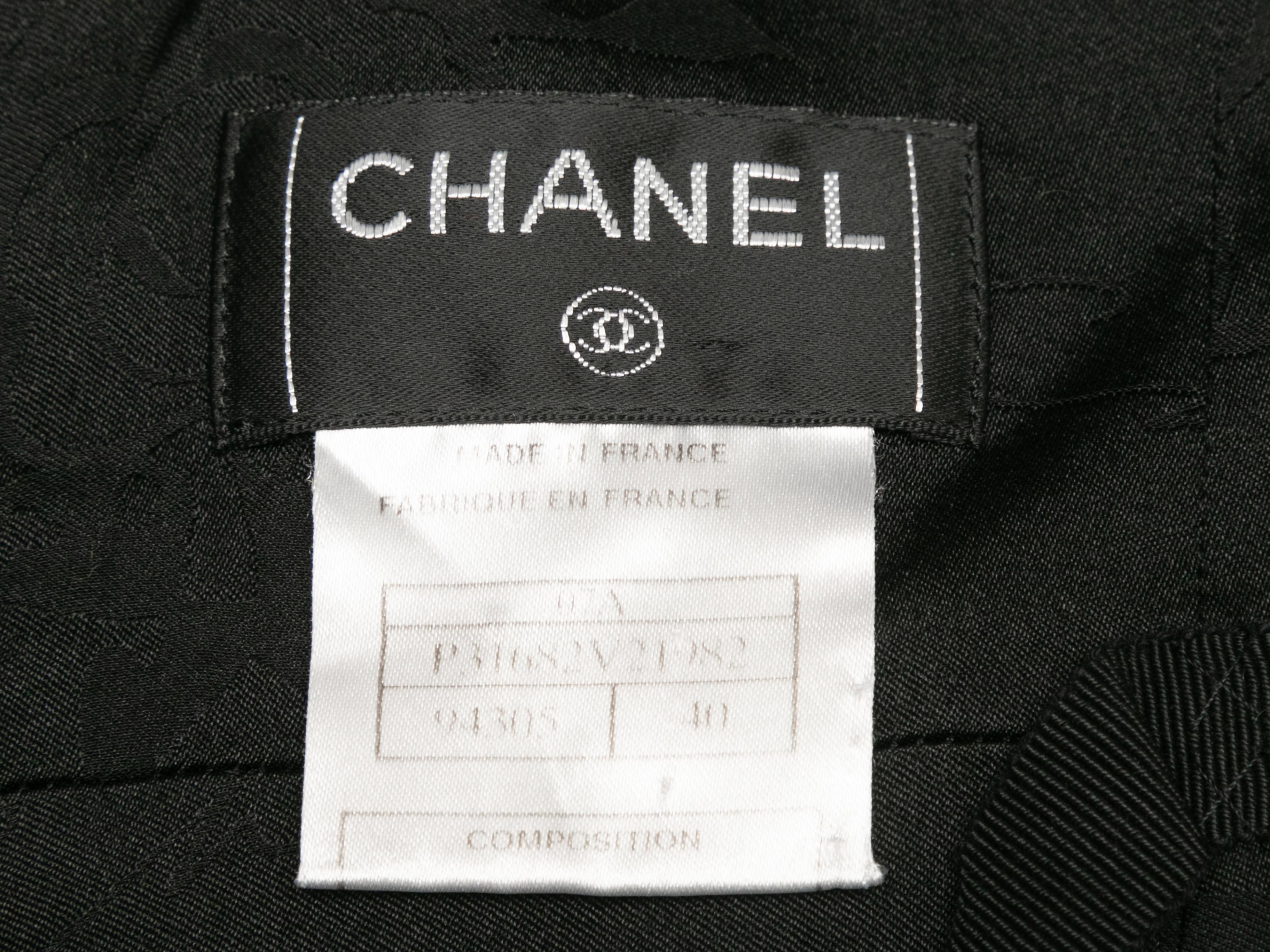 Falda lápiz negra Chanel de talle alto de lana y tweed Talla FR 40 en Bueno estado para la venta en New York, NY