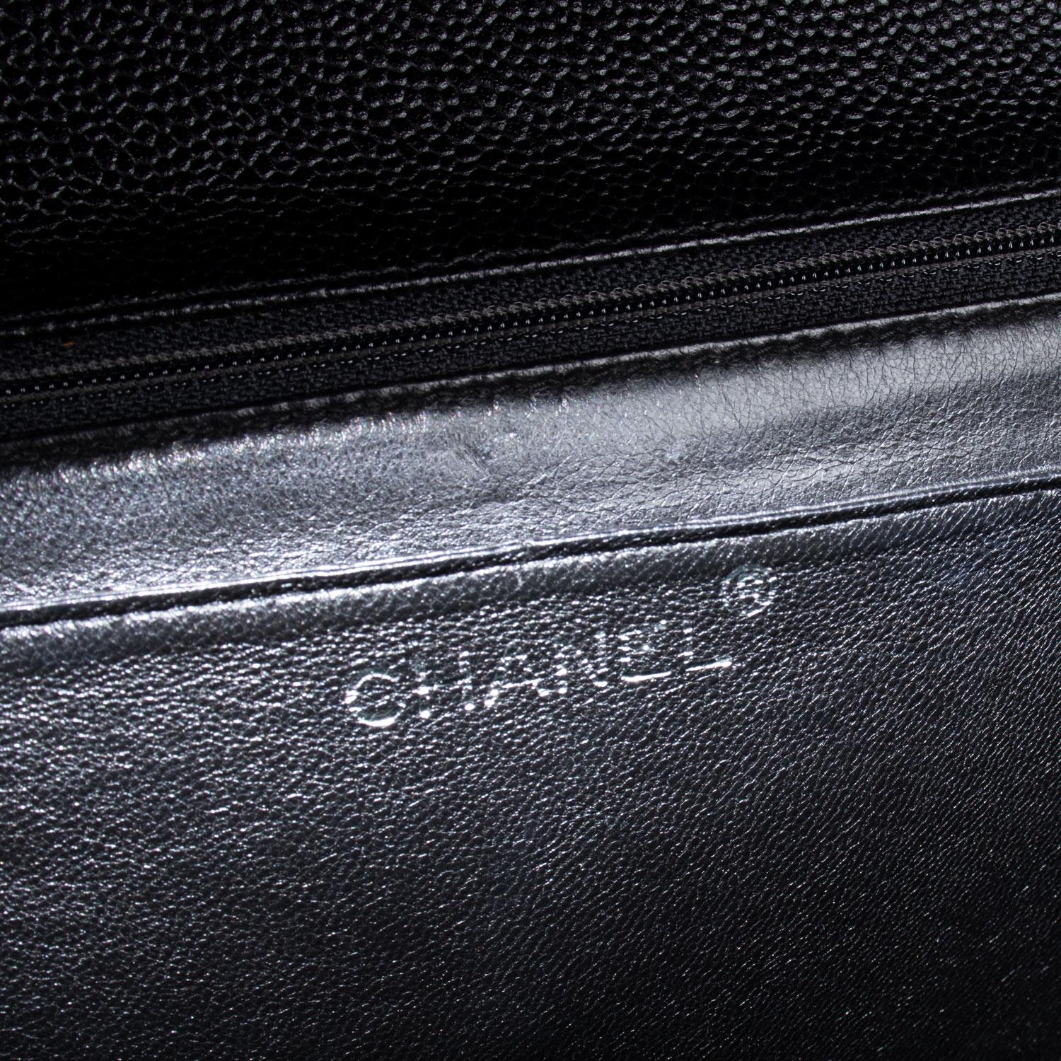 Black Chanel Kelly Caviar Handbag 6