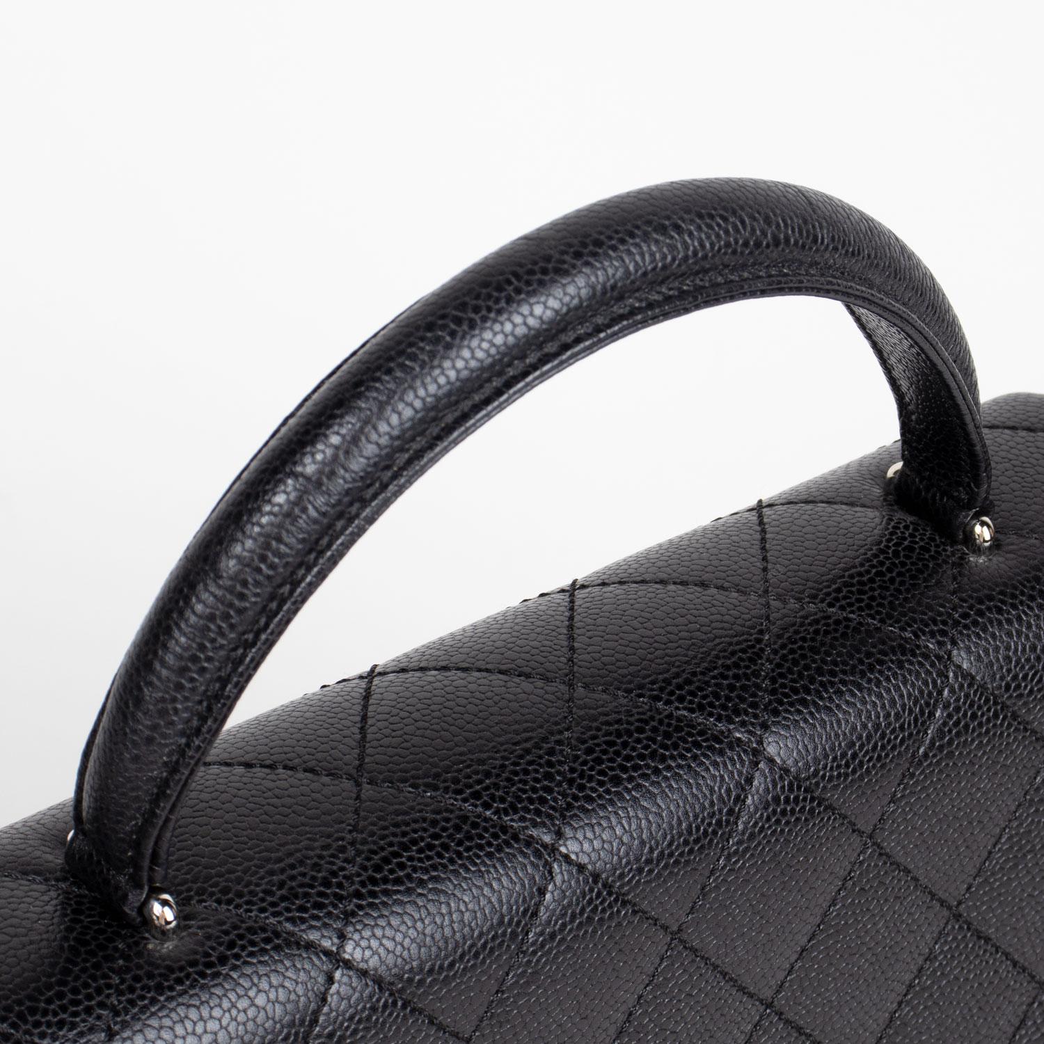 Black Chanel Kelly Caviar Handbag 4