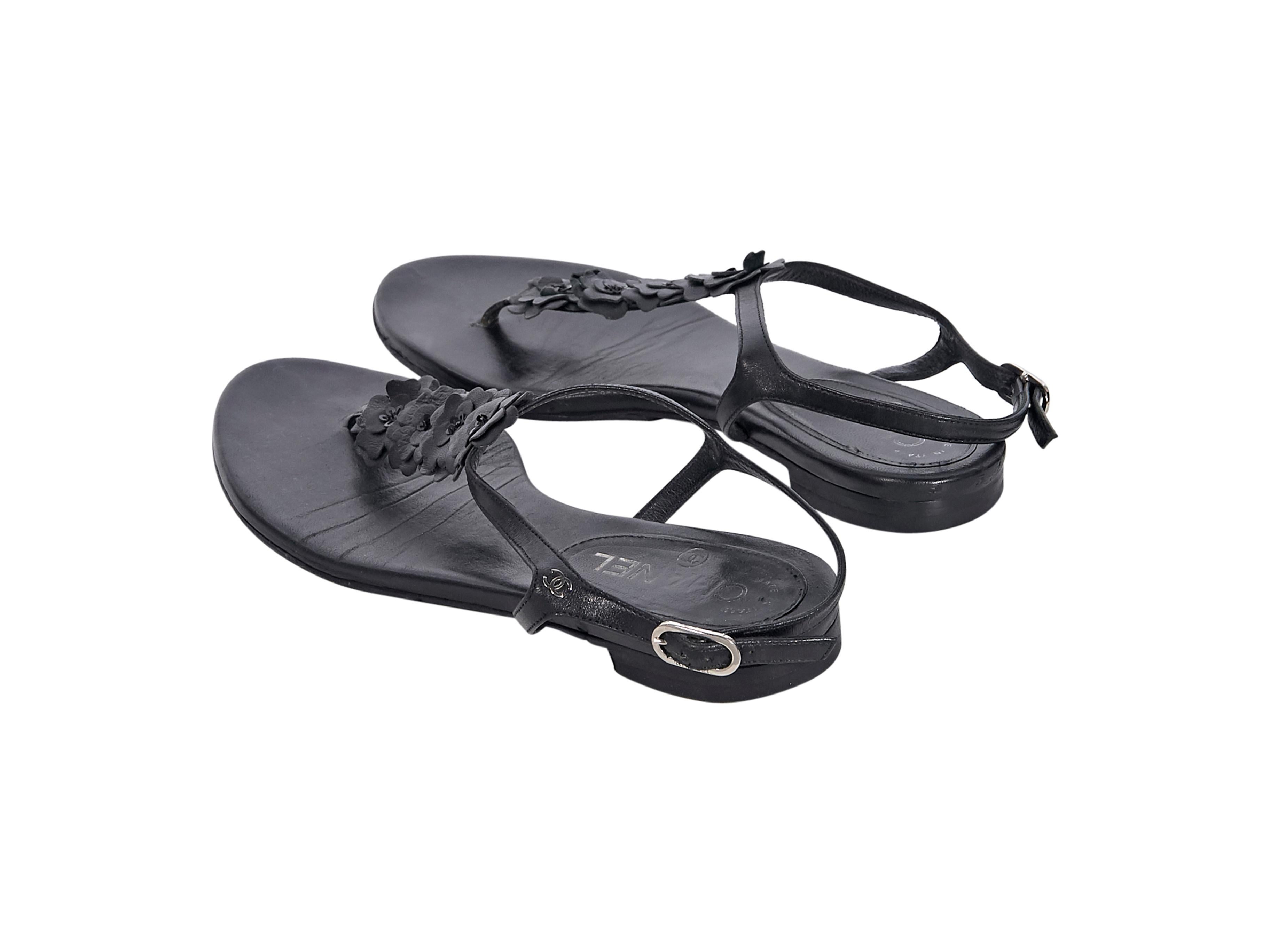 black chanel thong sandals