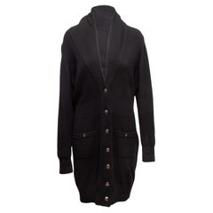 Cardigan long en cachemire noir Chanel Taille FR 44