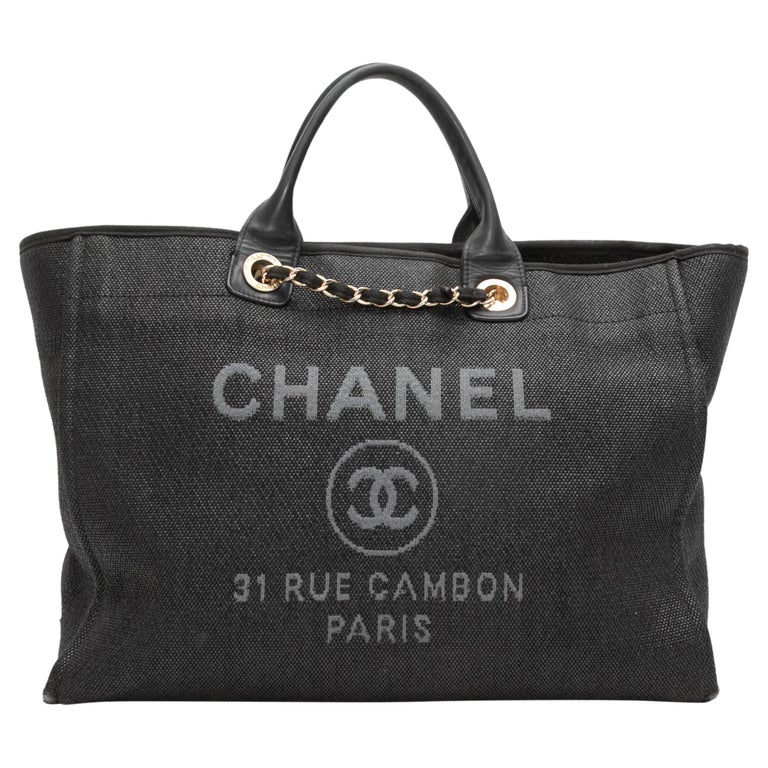 blue chanel deauville tote bag