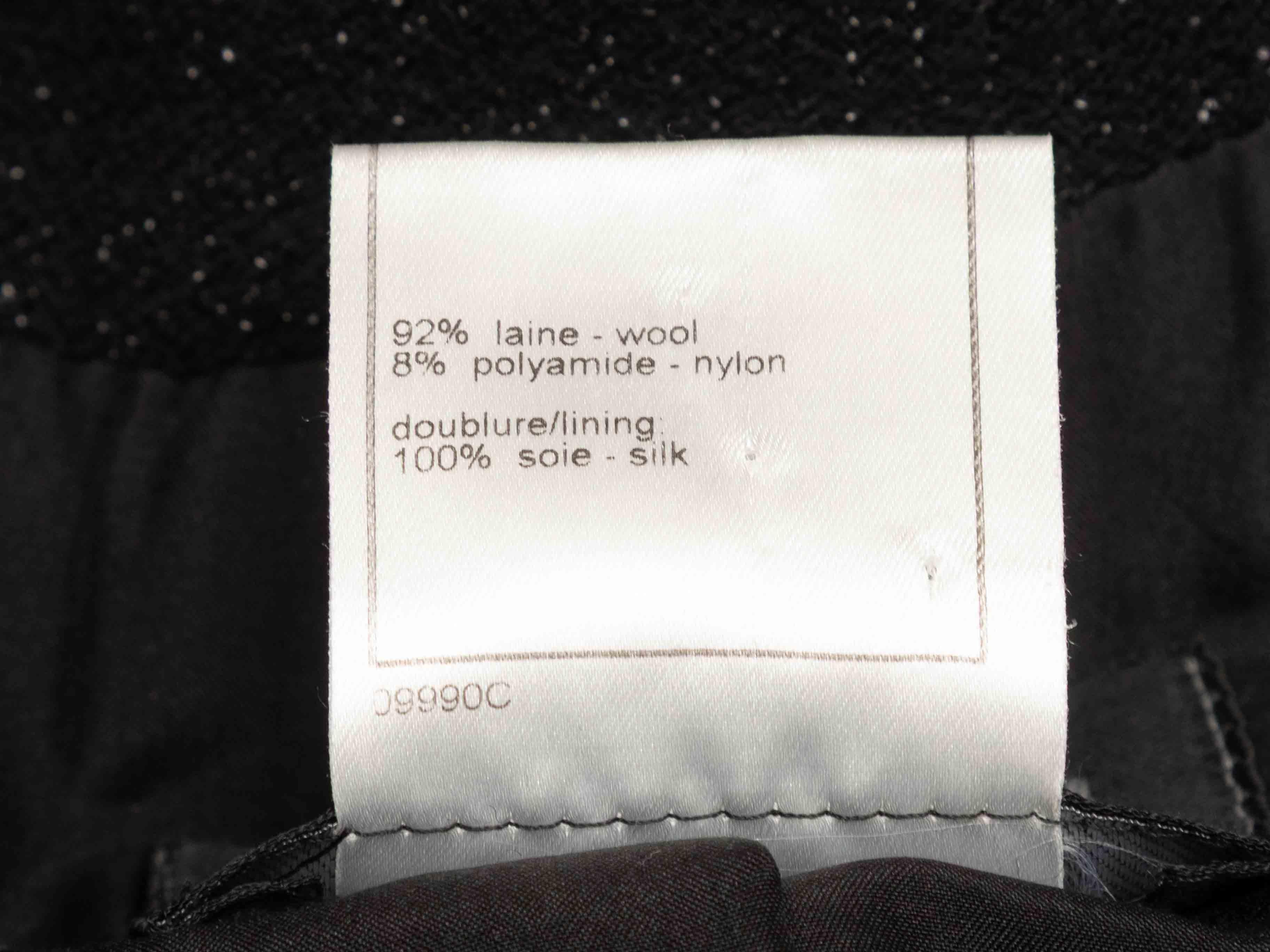 Noir Blazer noir en laine métallisée Chanel Taille FR 48 en vente