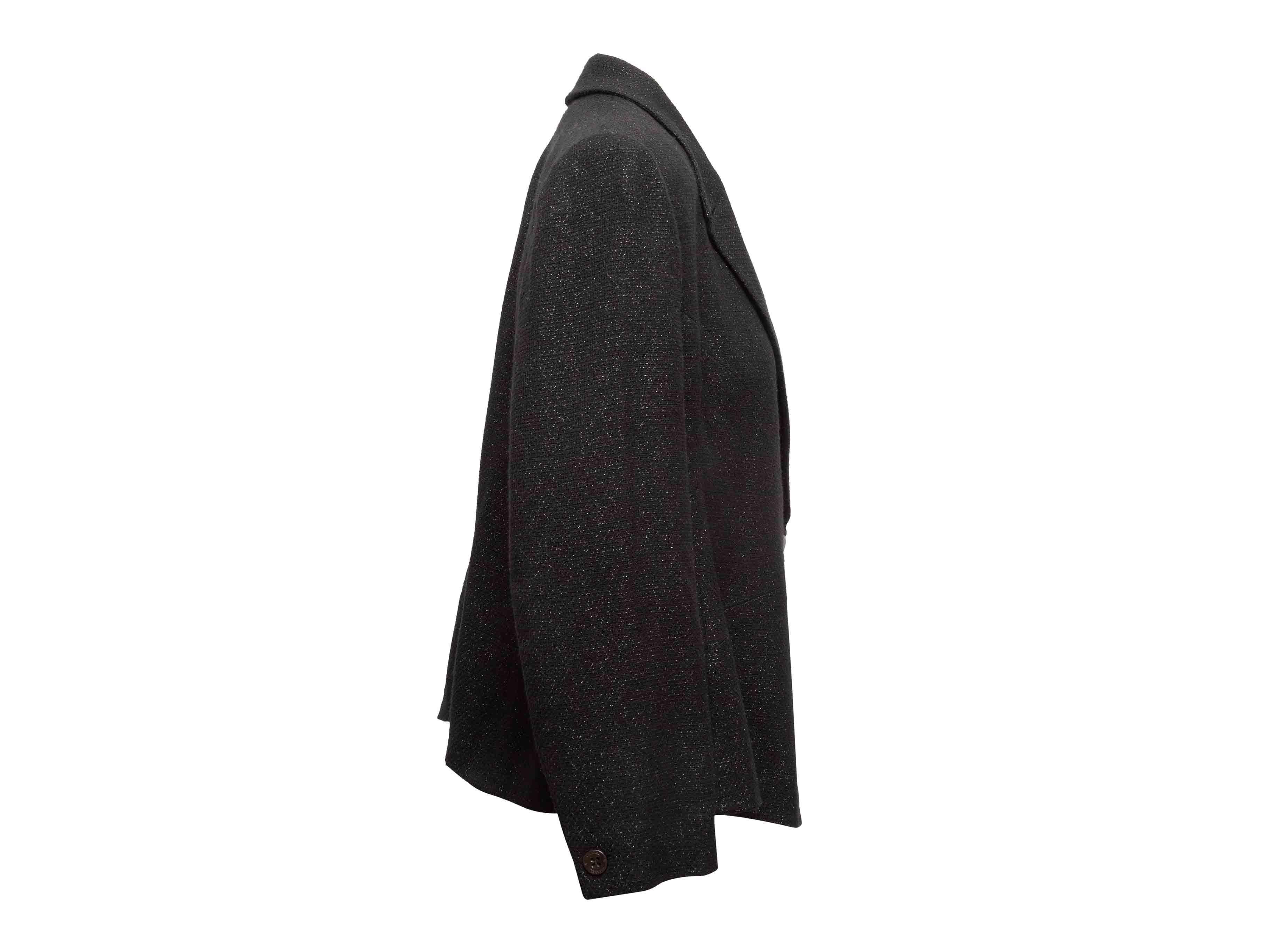 Blazer noir en laine métallisée Chanel Taille FR 48 Bon état - En vente à New York, NY