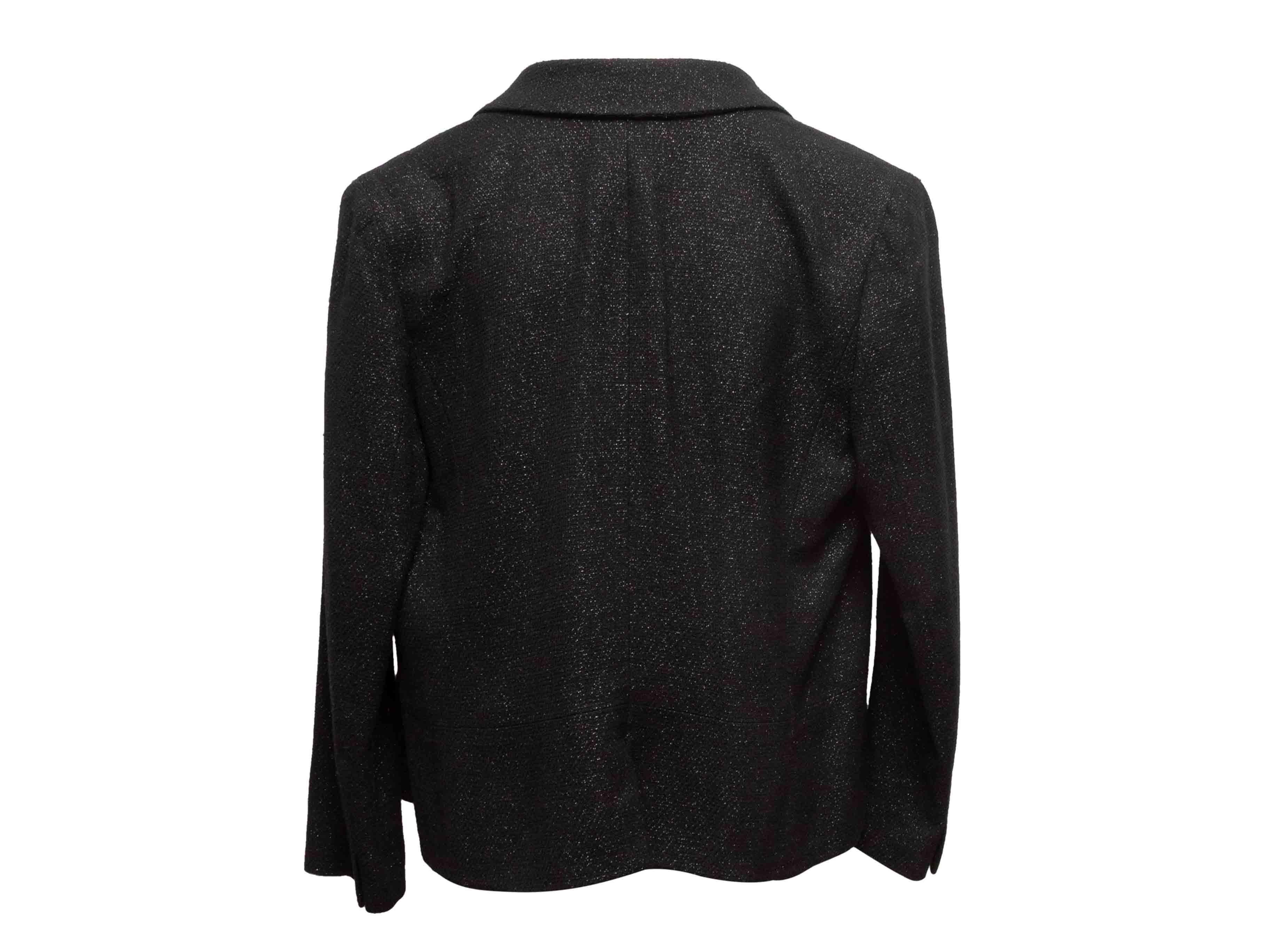 Blazer noir en laine métallisée Chanel Taille FR 48 Pour femmes en vente