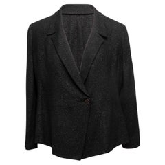 Blazer nero in lana metallizzata Chanel taglia FR 48