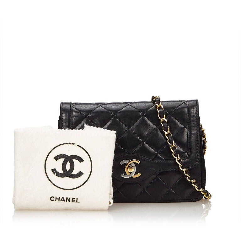Chanel Black Mini Matelasse Crossbody Bag For Sale at 1stdibs