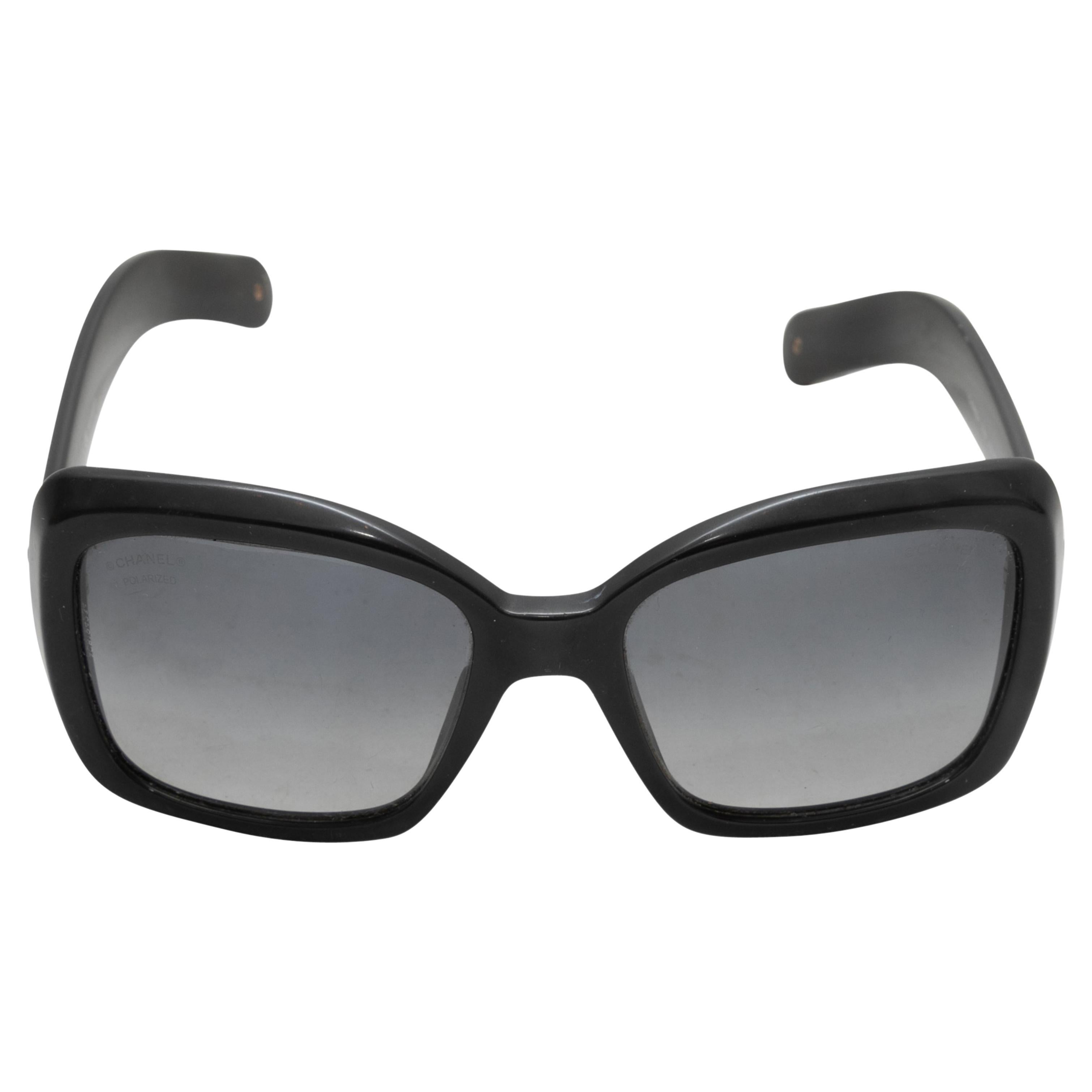 Black Chanel Oversized Sunglasses