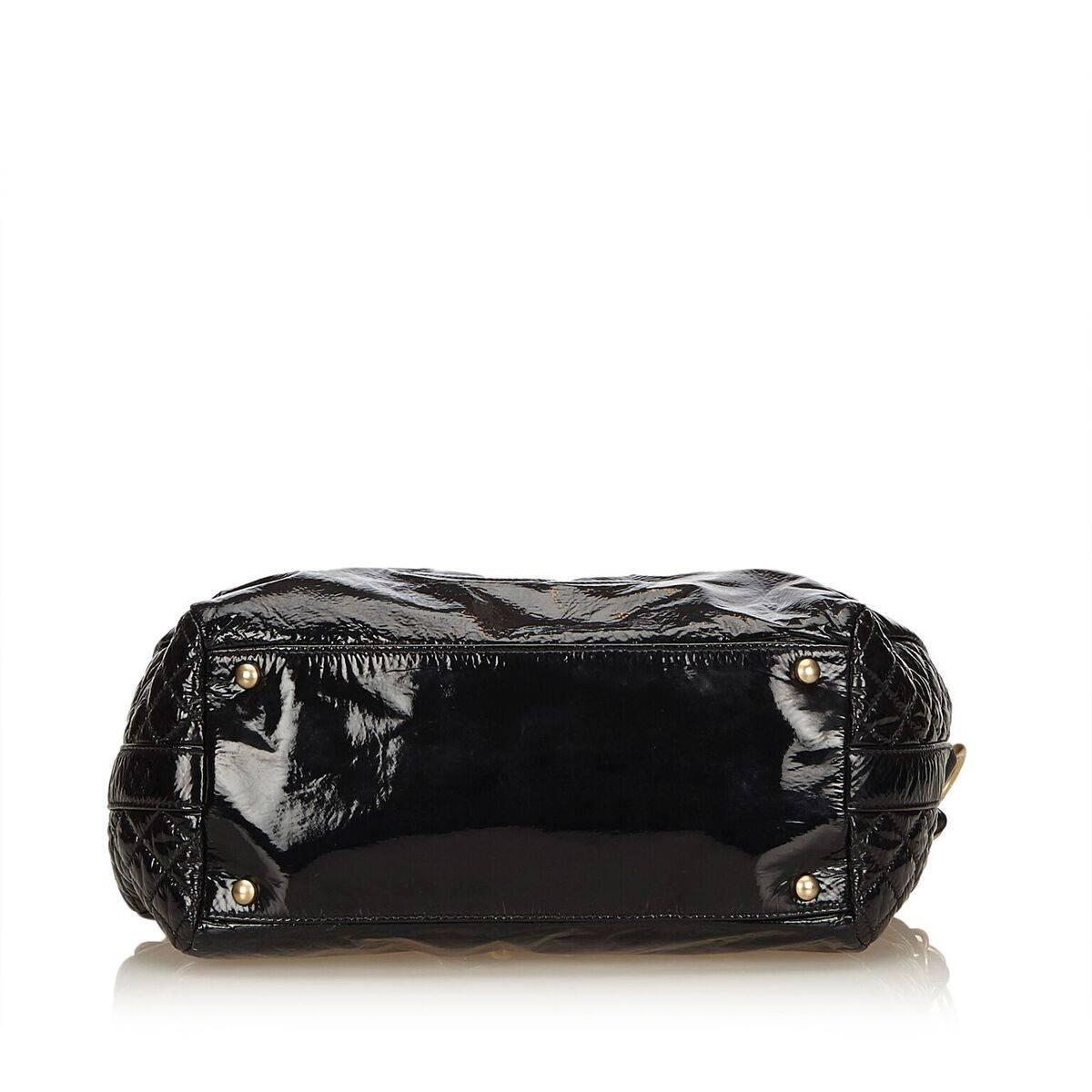 Black Chanel Patent Leather Shoulder Bag 1