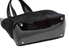 Black Chanel Ponyhair & Patent Shopper Tote