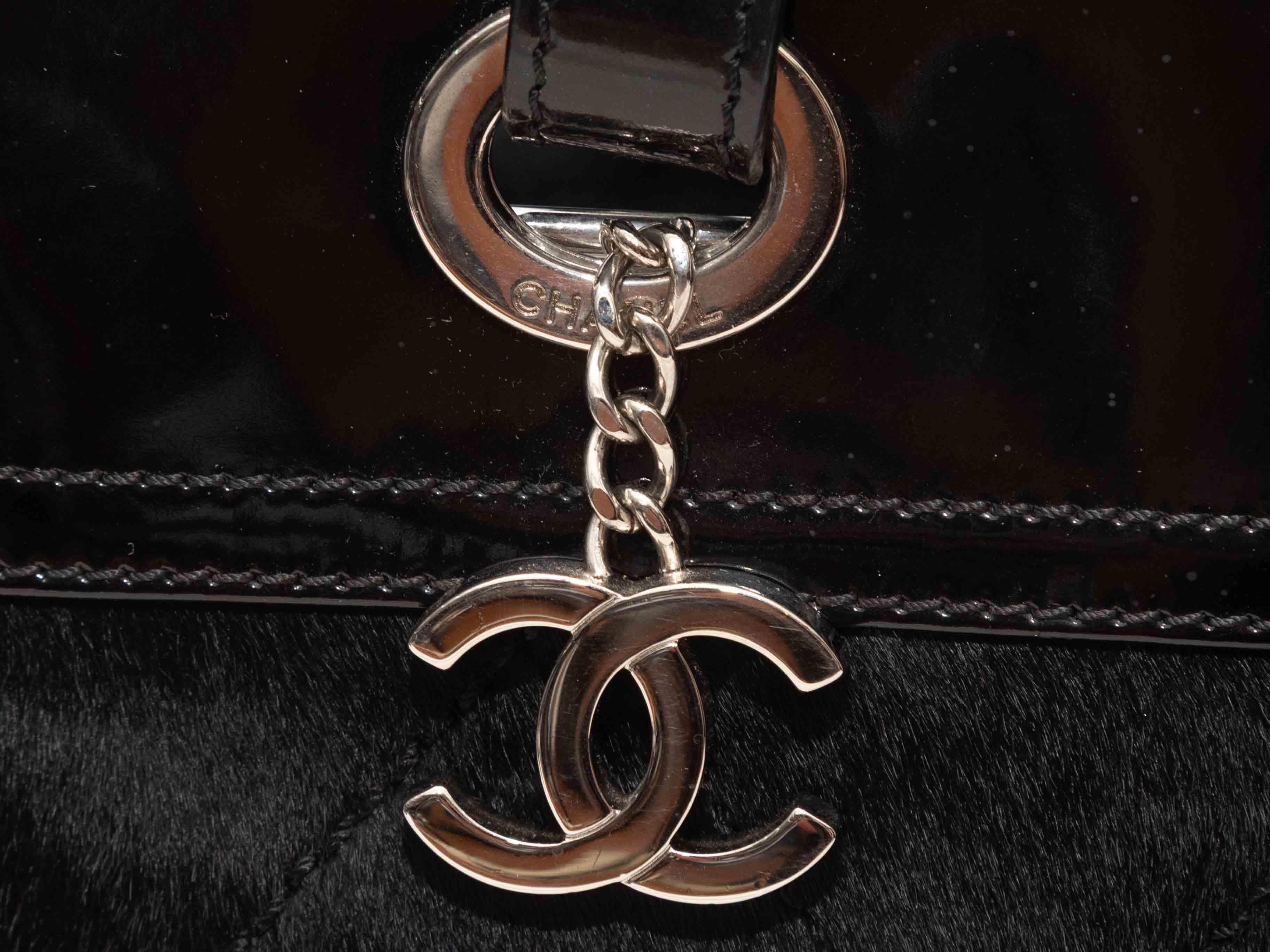 Nero Shopper Chanel nera in cavallino e vernice in vendita