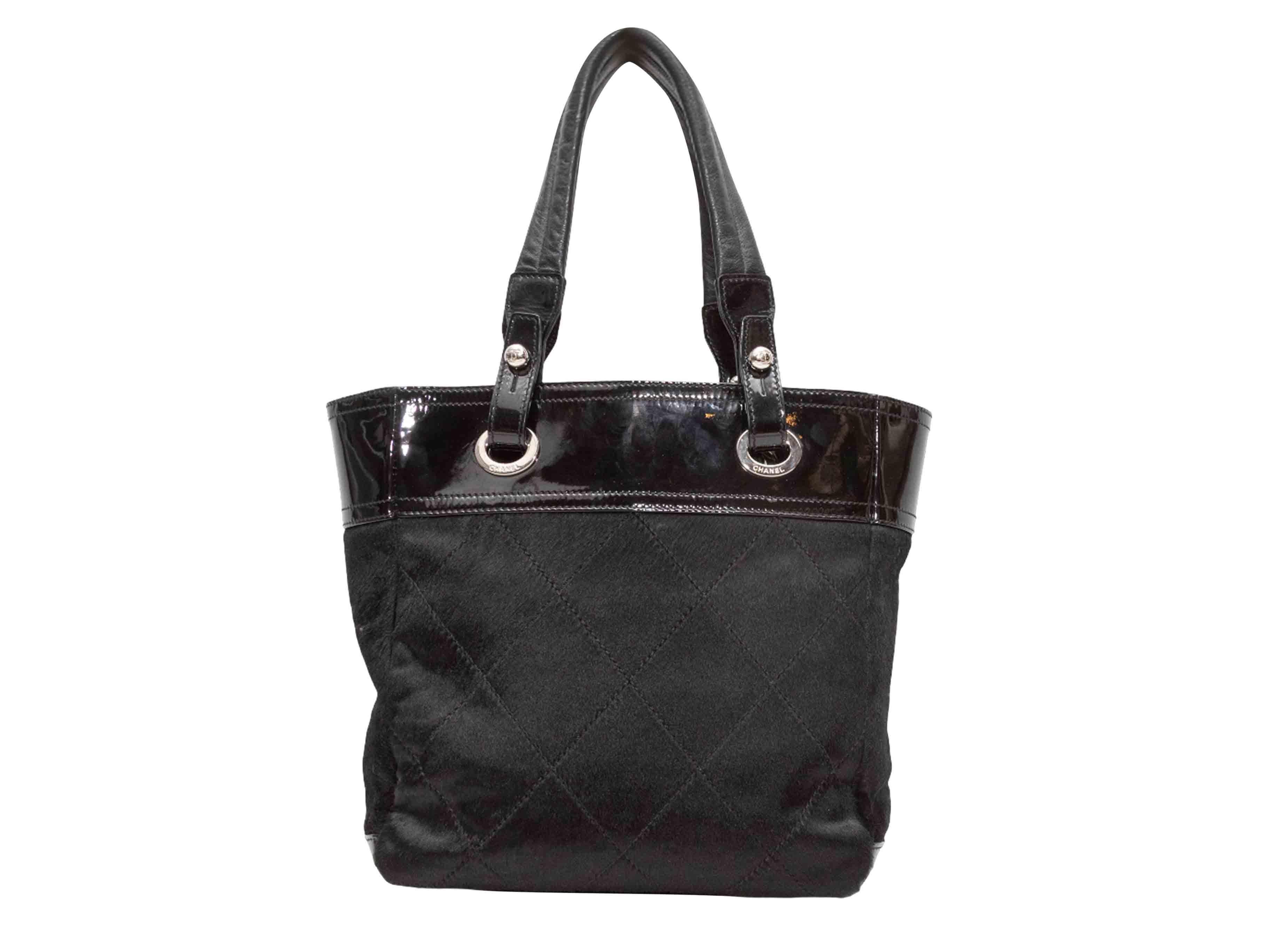 Donna Shopper Chanel nera in cavallino e vernice in vendita