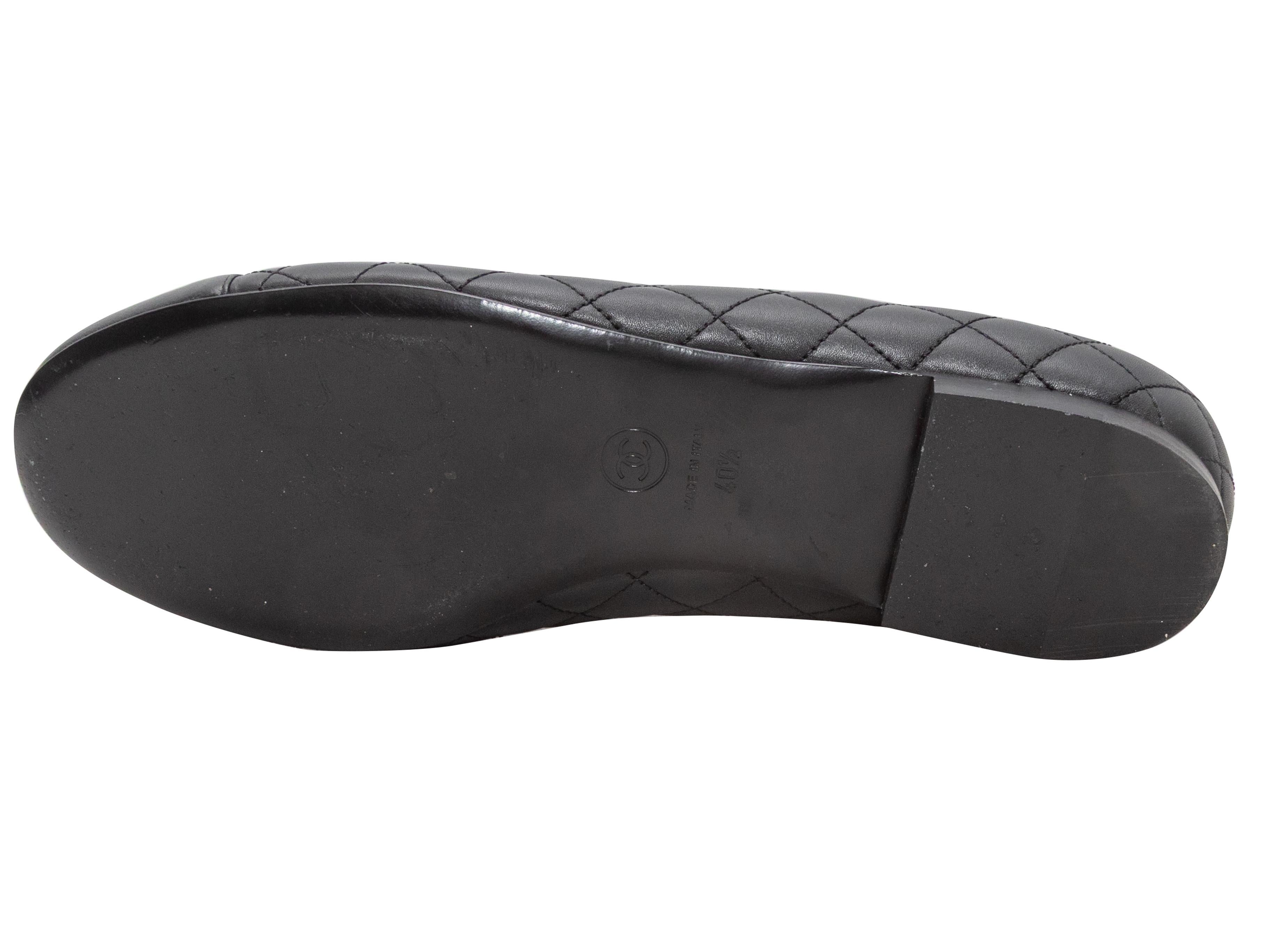 Black Chanel Quilted CC Ballet Flats Size 40.5 For Sale 1