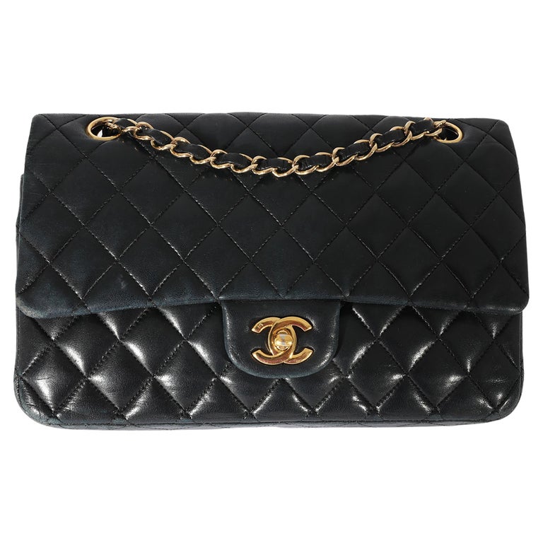 Black Chanel Quilted Lambskin Medium Classic Double Flap Bag For