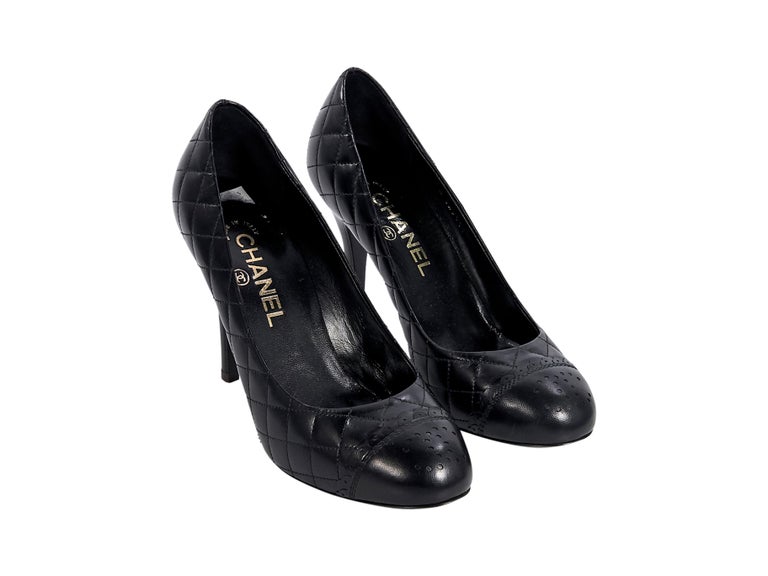 Black Chanel Quilted Leather Pumps at 1stDibs