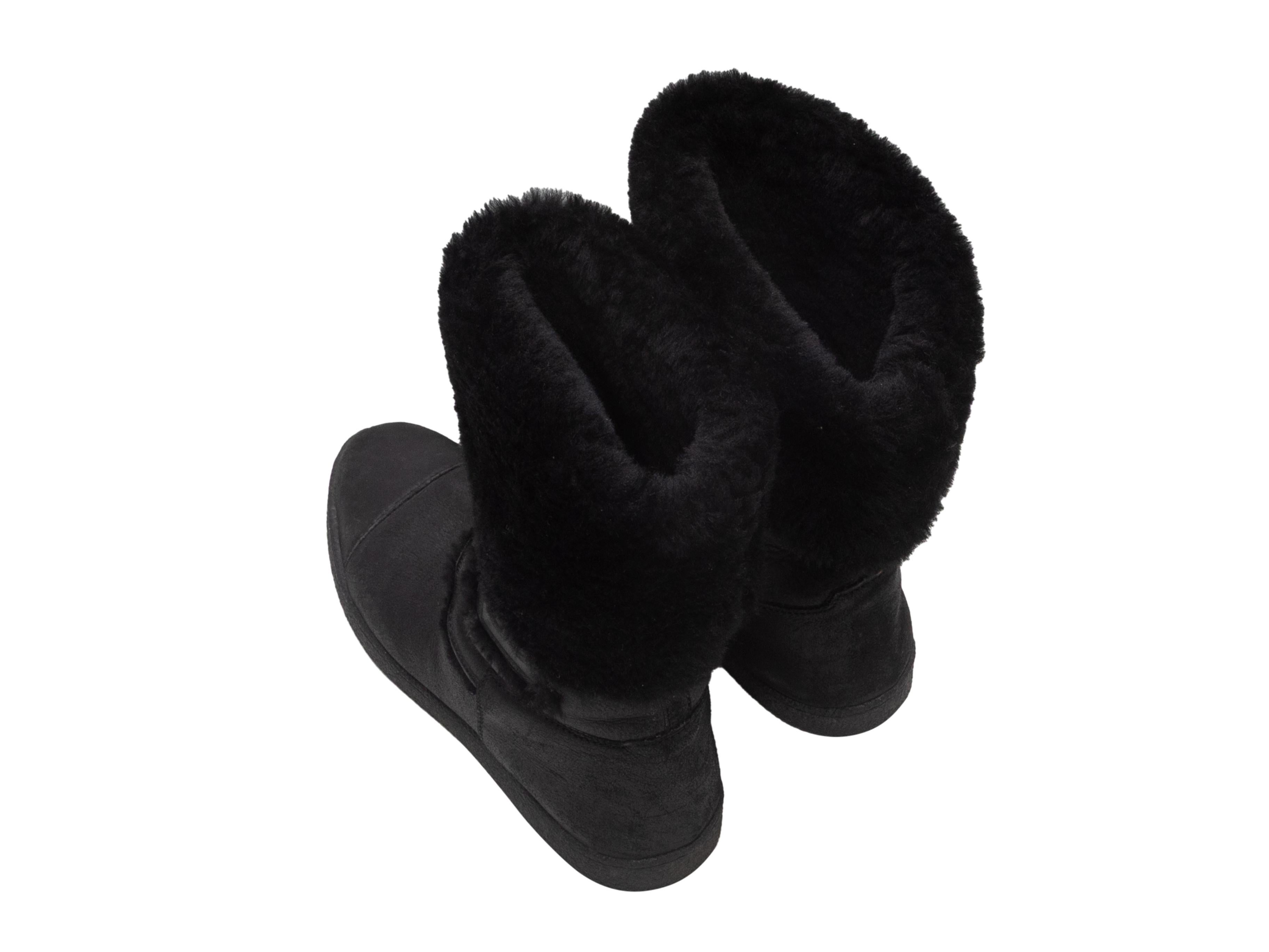 Nero Stivali Chanel neri in shearling CC misura 39,5 in vendita