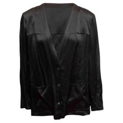 Black Chanel Silk Long Sleeve Top Size FR 48