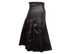 Black Chanel Silk Pleated Skirt Size FR 34