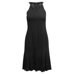 Black Chanel Sleeveless Cutout Pleated Dress Size FR 36
